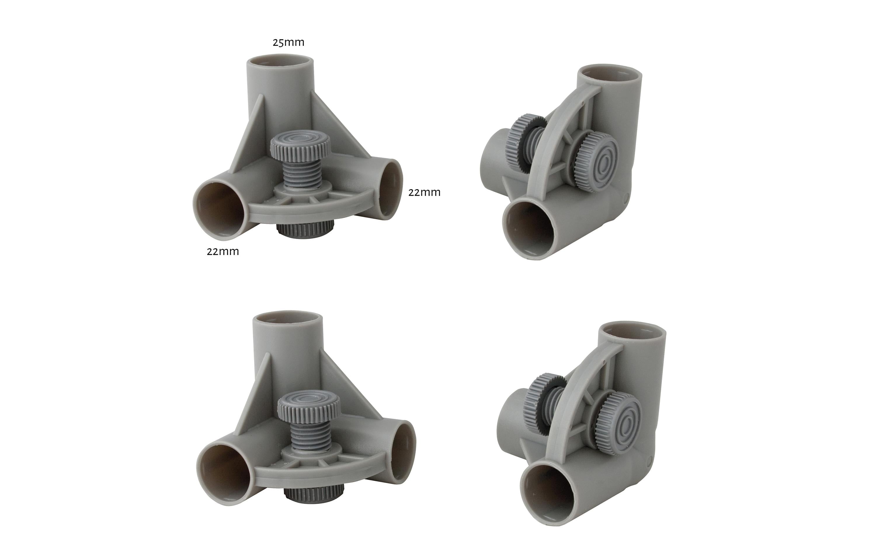 Plastic Eckteile für Steckschränke 25/22mm, 4 St., Grau