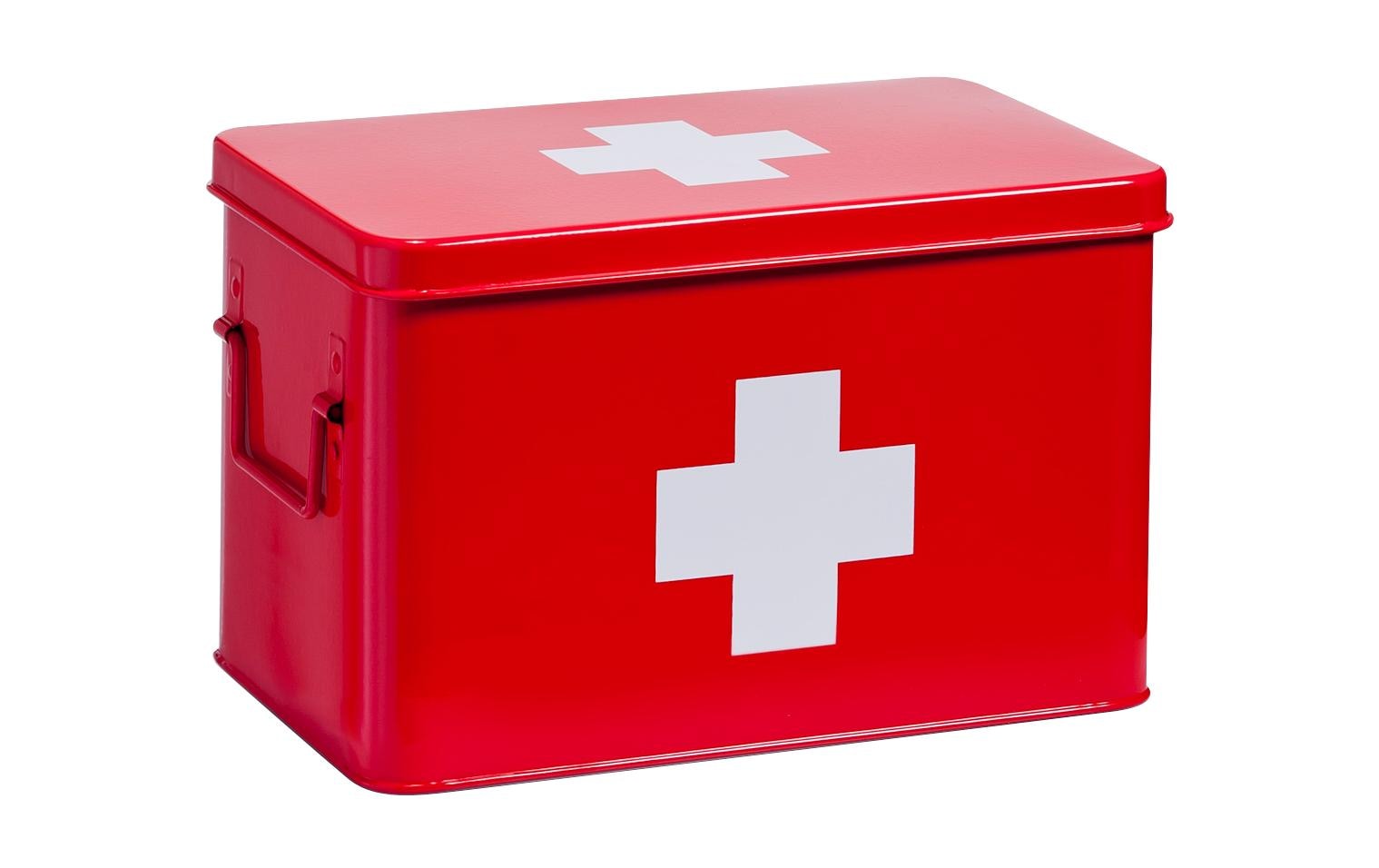 Zeller Present Medikamentenbox Metall, 32x19.5x20 cm, Rot