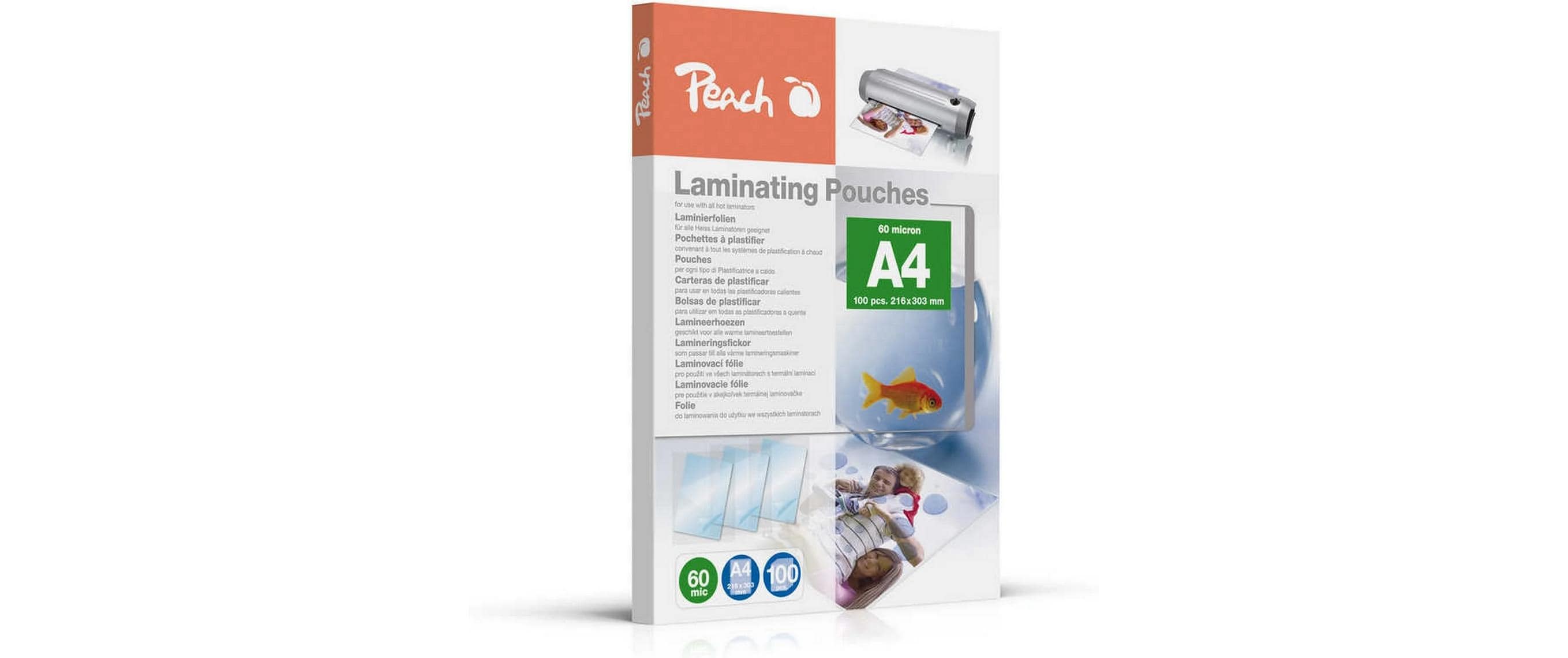 Peach Laminierfolie A4 216x303mm, 60mic, 100 Stück