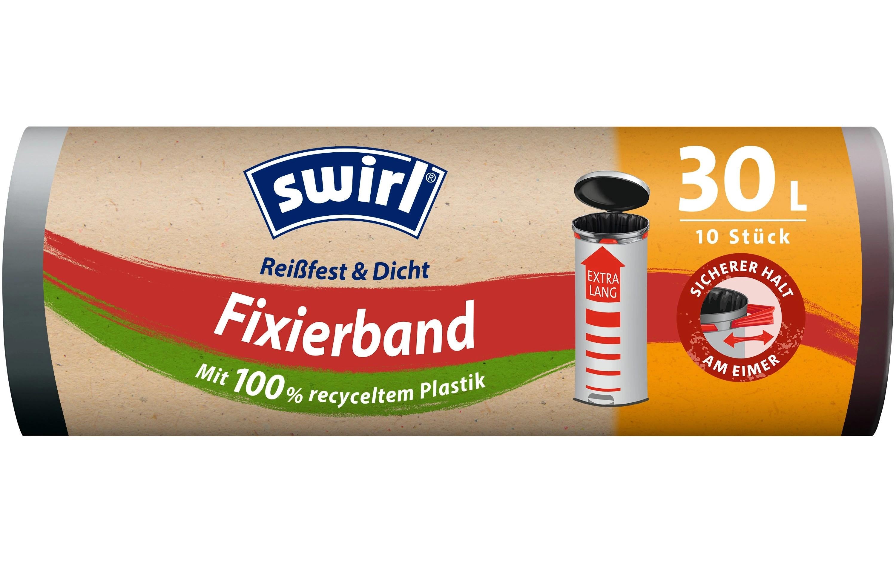 Swirl Müllbeutel mit elast. Zugband 30 L 10  Stück, extra lang