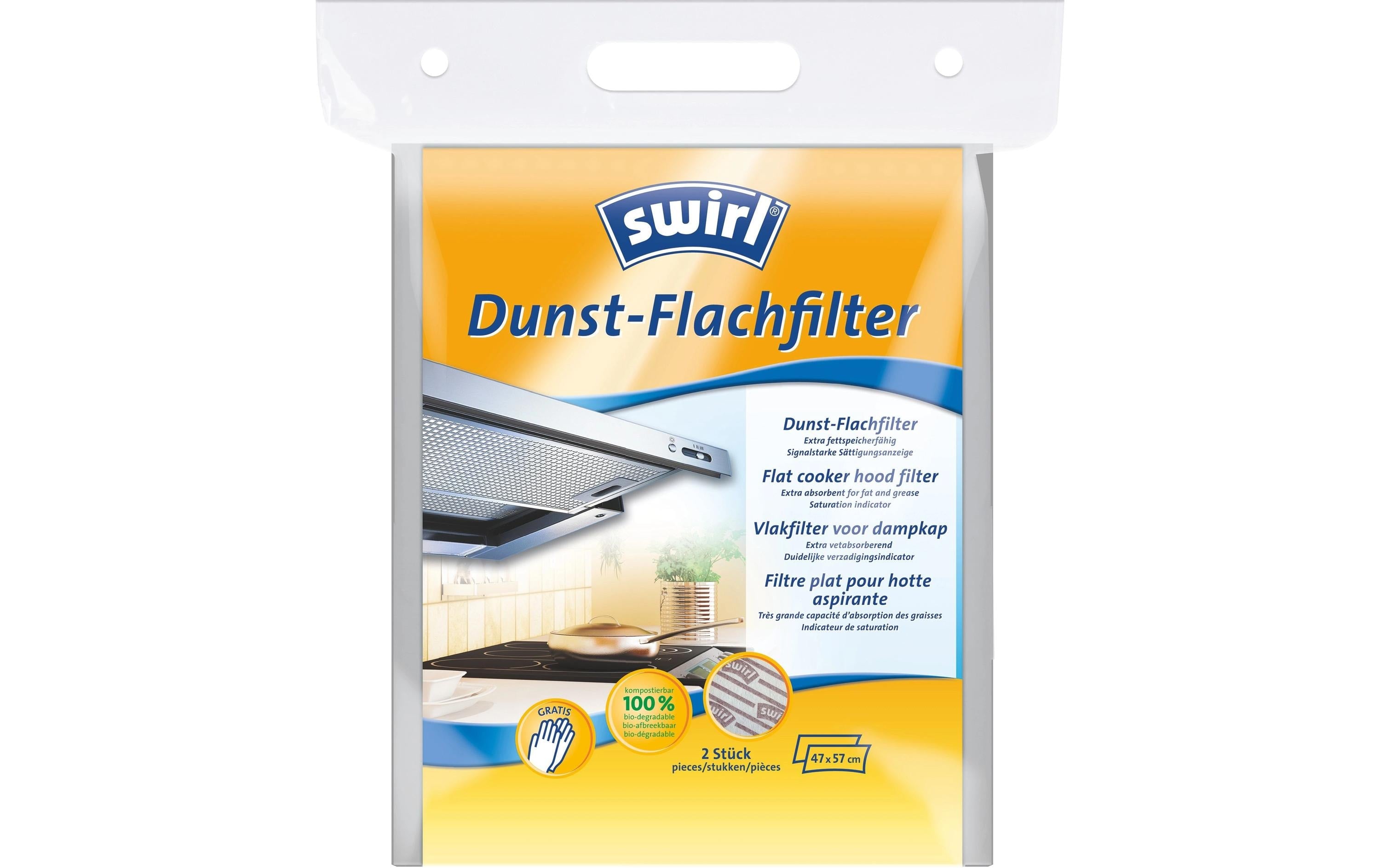 Swirl Dunst Flachfilter 221974 Universalformat, 2 Stk., Anzeige zum Wechs
