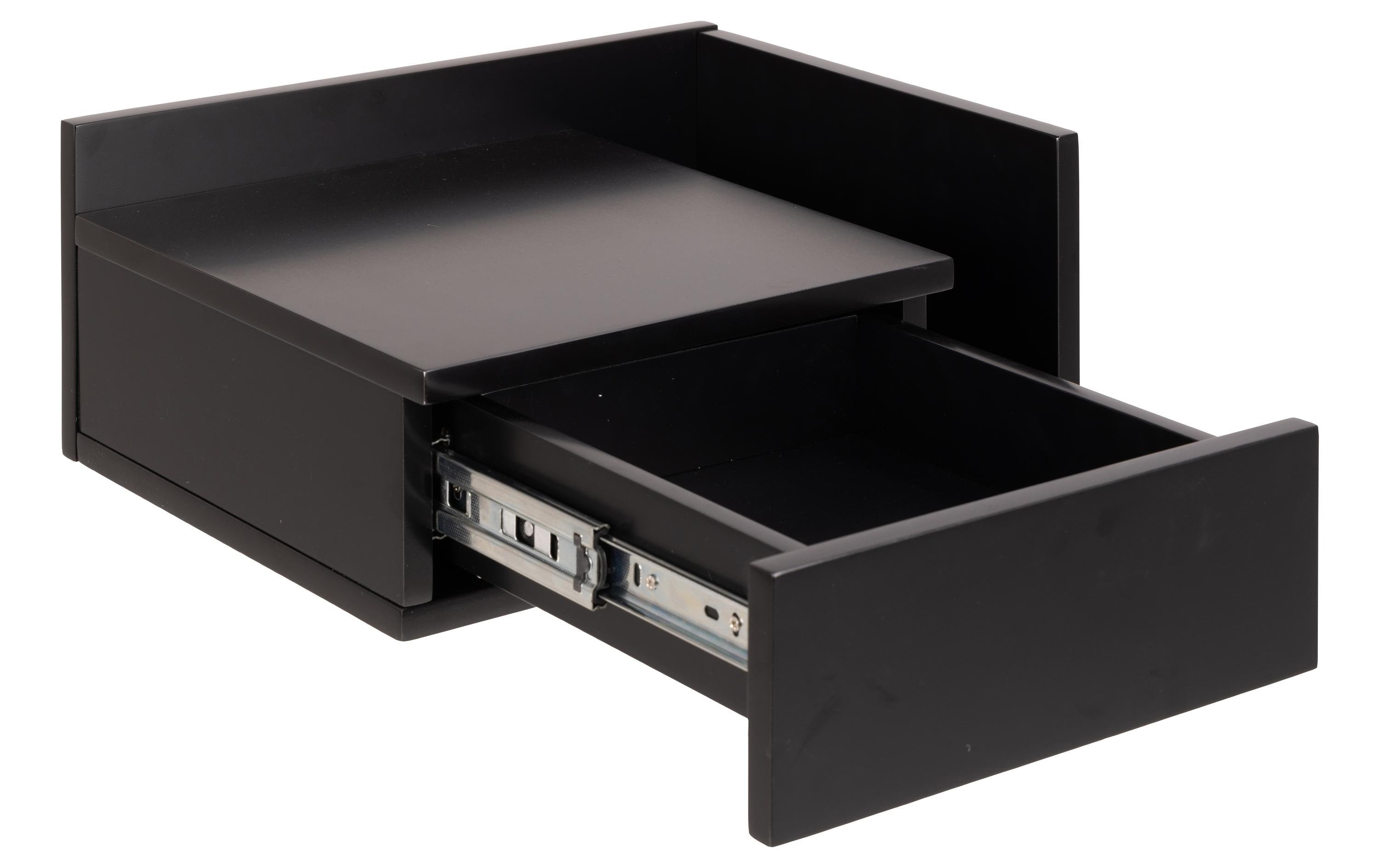 AC Design Nachttisch Ashlan MDF, 40x32x16,5 cm, Schwarz