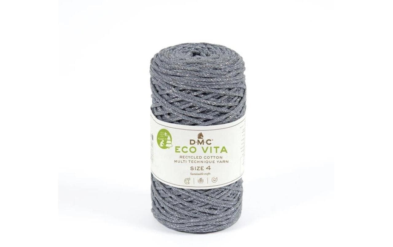 DMC Nova Vita 4 Metallic grau 250g 200 m, 75% rCO, 15% rPET, 10% rLUR