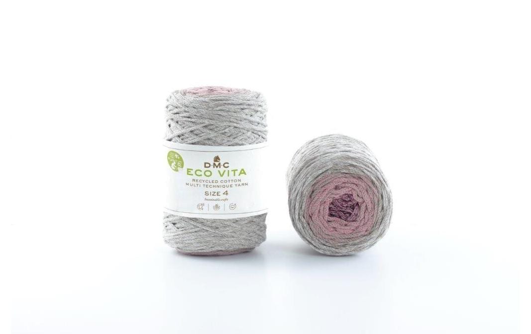 DMC Nova Vita 4 Baumwollgarn 2 mm rosa melliert,250 g, 200 m, 80% CO, 20% PES