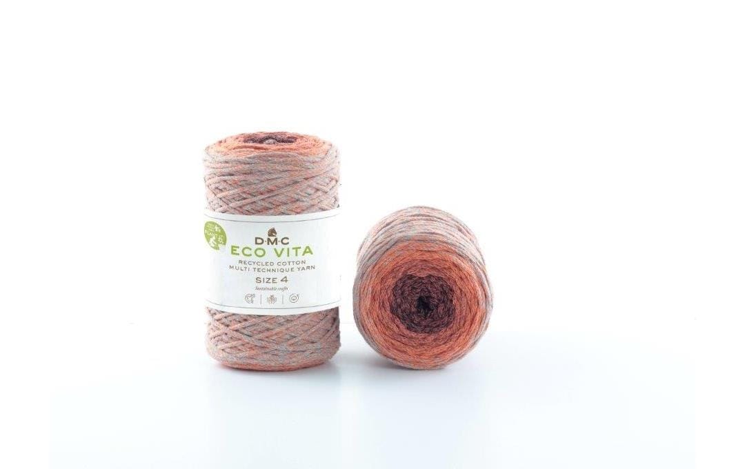 DMC Nova Vita 4 Baumwollgarn 2 mm rot melliert,250 g, 200 m, 80% CO, 20% PES