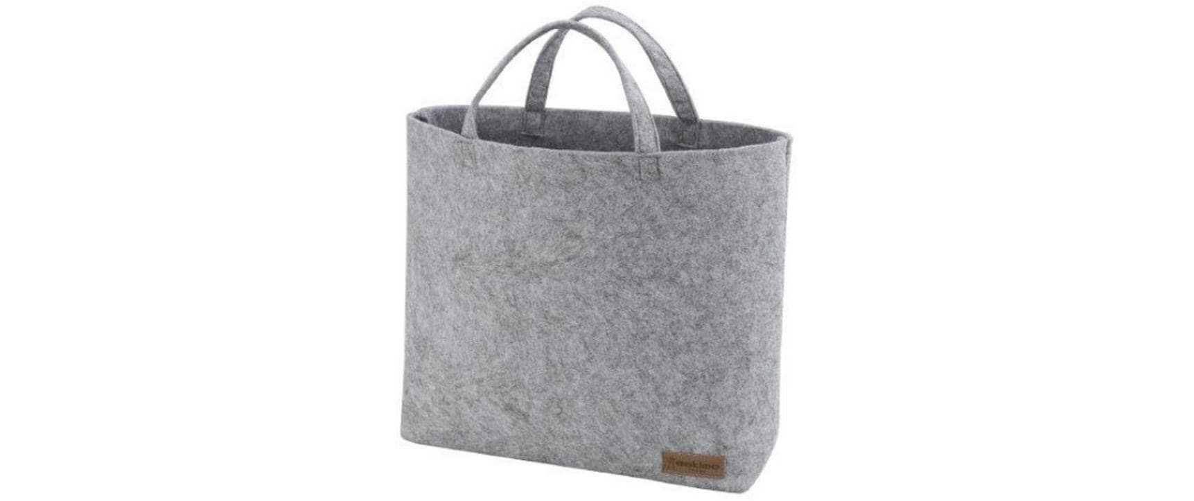 eskimo Einkaufstasche Shopper Uni Hellgrau, 50x38x12 cm, 100% Polyester