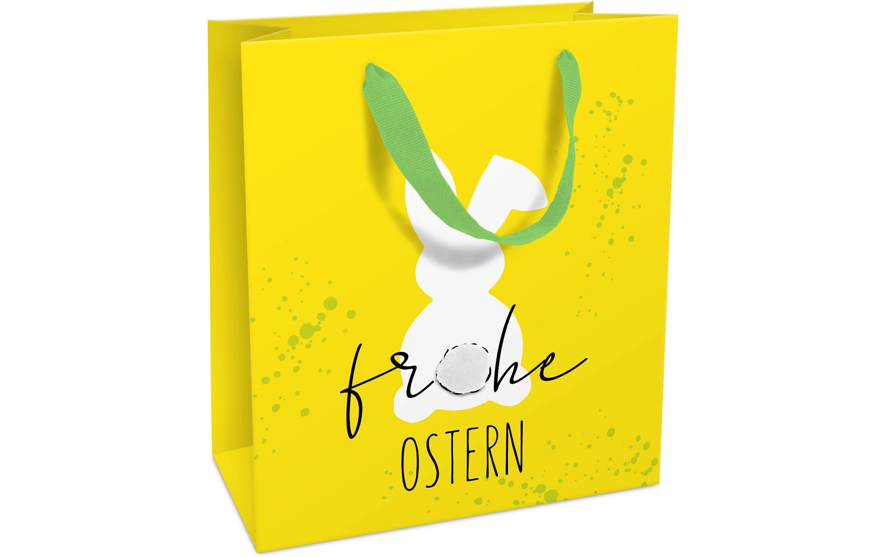 B+C Geschenktasche Ostern 18x21x8cm, Weisser Hase