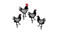 Wallxpert Gartenstecker Chicken Family 4er Set