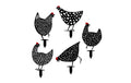 Wallxpert Gartenstecker Chicken Family 5er Set