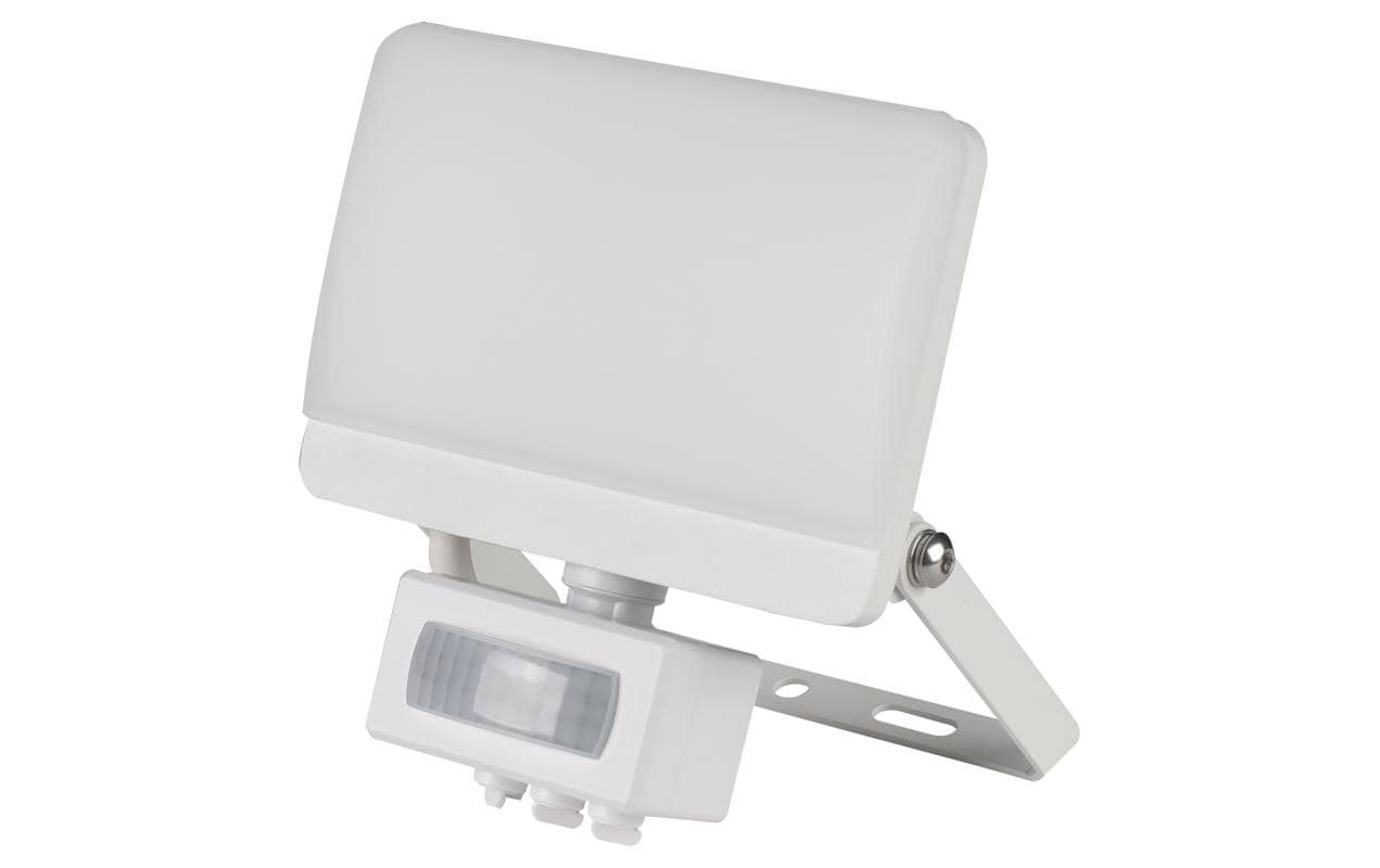 STEFFEN LED Strahler Worklight 15W 1800lm 4000K, weiss, 30cm Kabel PIR 140° IP54