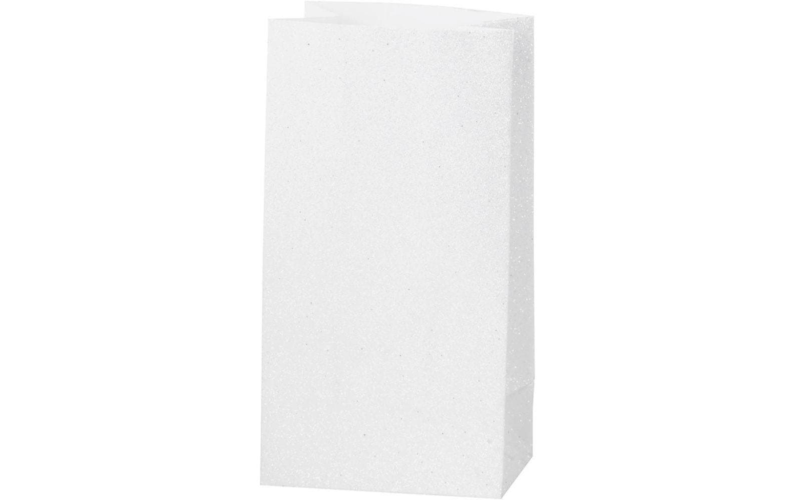 Creativ Company Papiertüten Weiss Glitzer 8 Stück, 17 x 6 x 12 cm