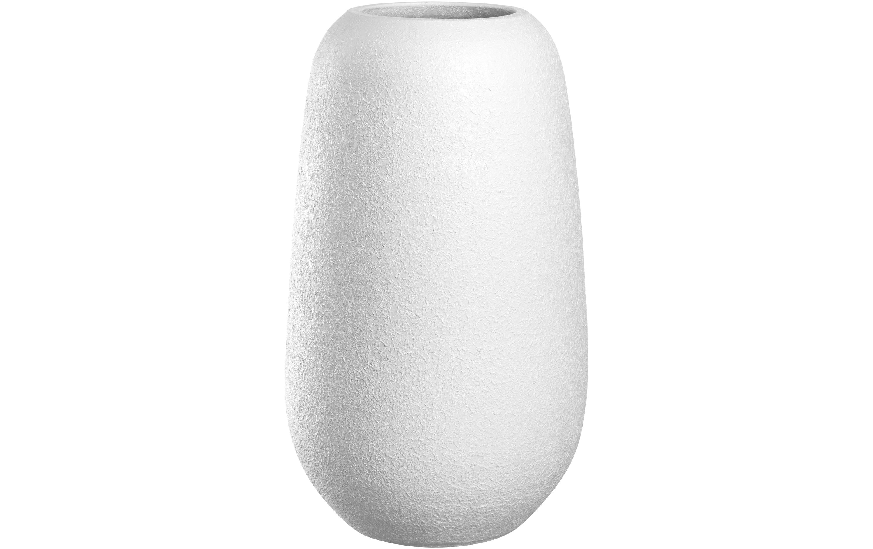 Leonardo Vase Trogolo 30 cm Glas. H: 30cm, D:17cm, Weiss