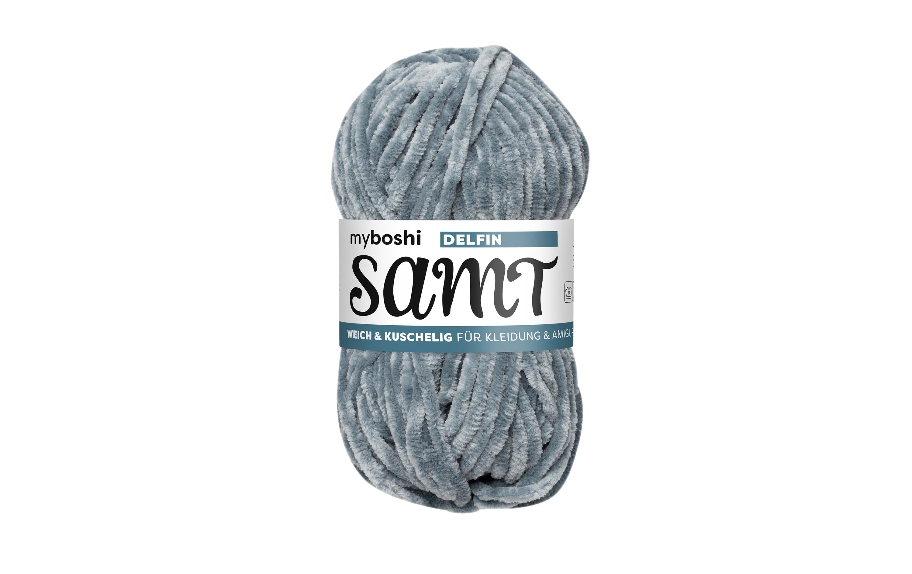 myboshi Wolle Chenille Samt Delfin, 100 g, 100 m, 100 % PES