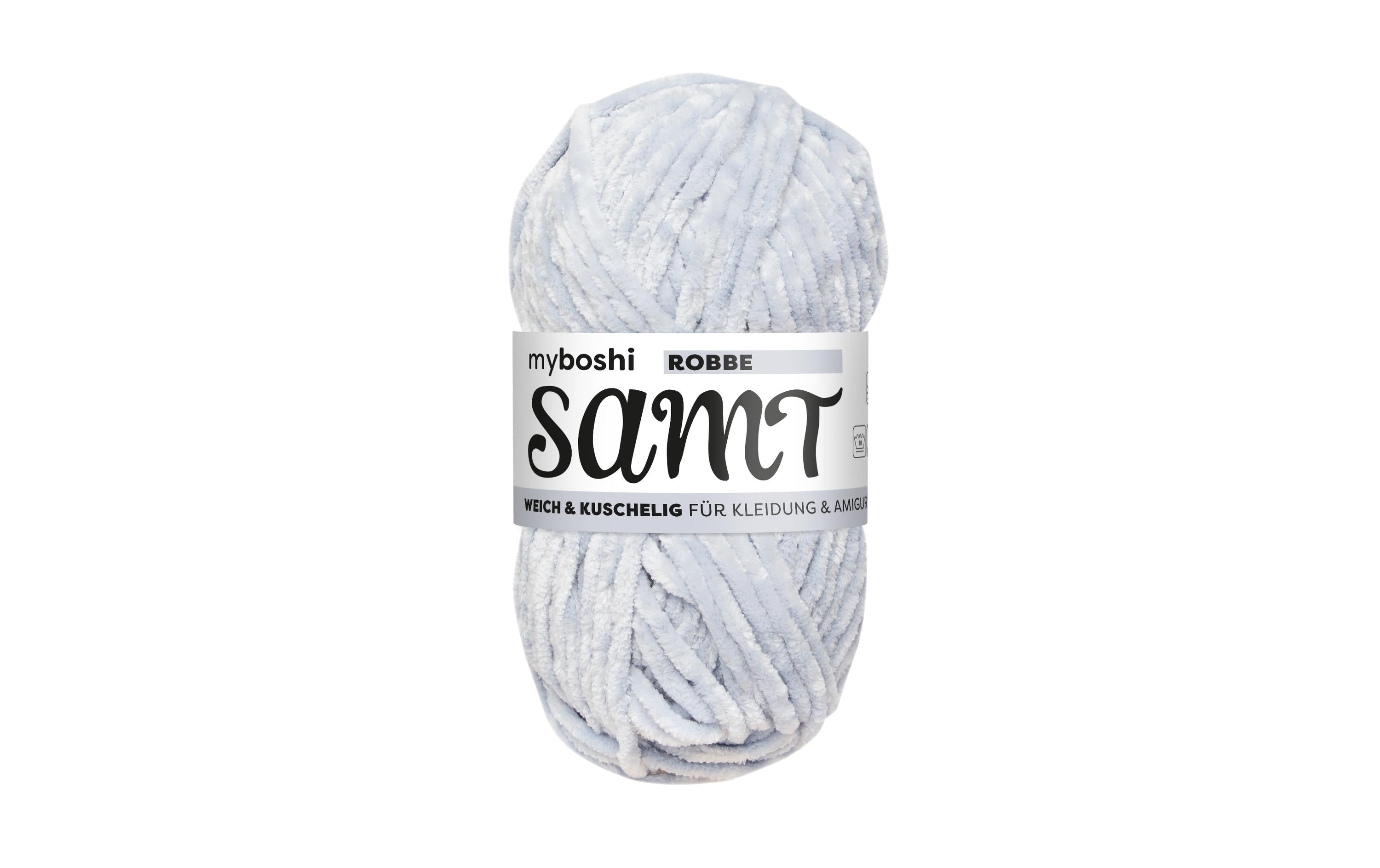 myboshi Wolle Chenille Samt Robbe, 100 g, 100 m, 100 % PES