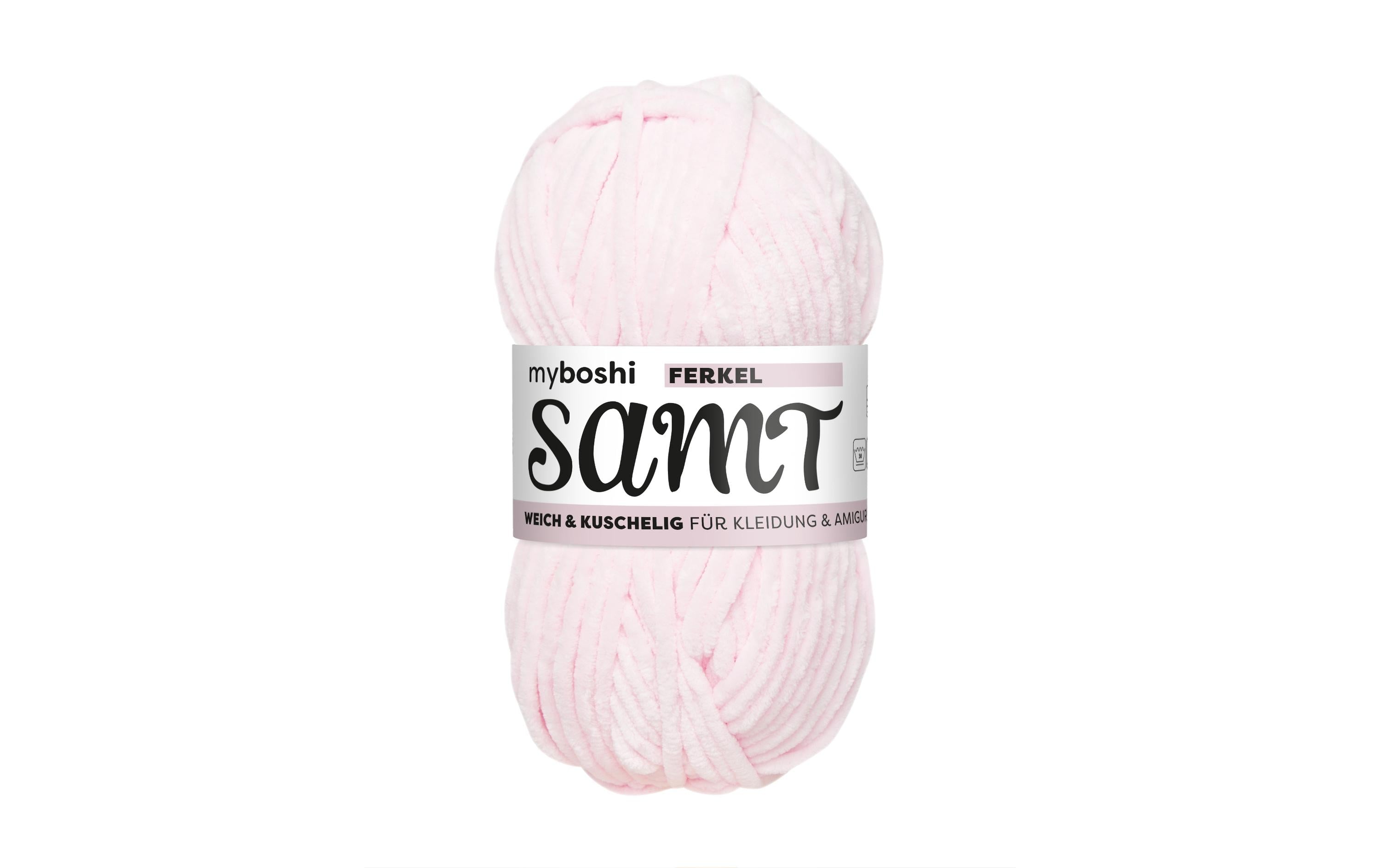 myboshi Wolle Chenille Samt Ferkel, 100 g, 100 m, 100 % PES
