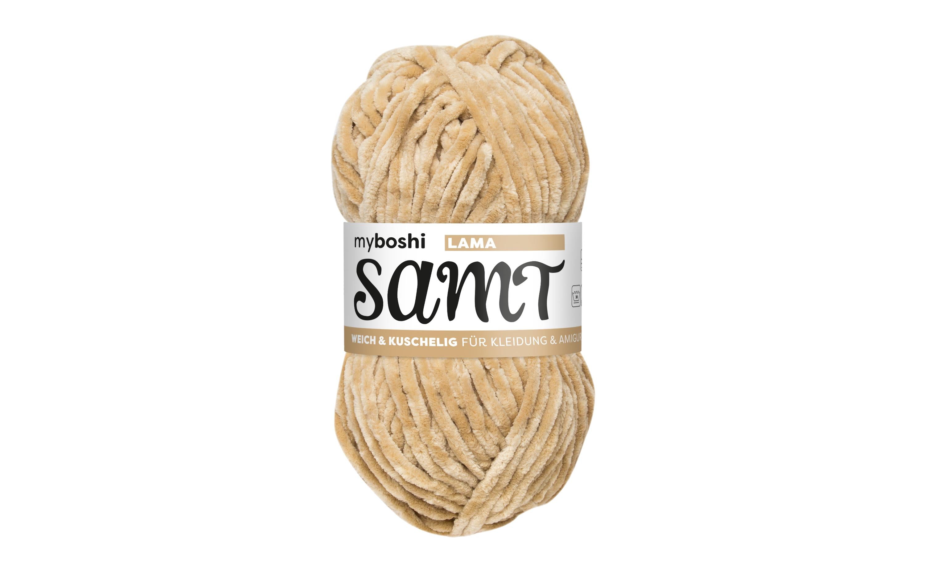 myboshi Wolle Chenille Samt Lama, 100 g, 100 m, 100 % PES