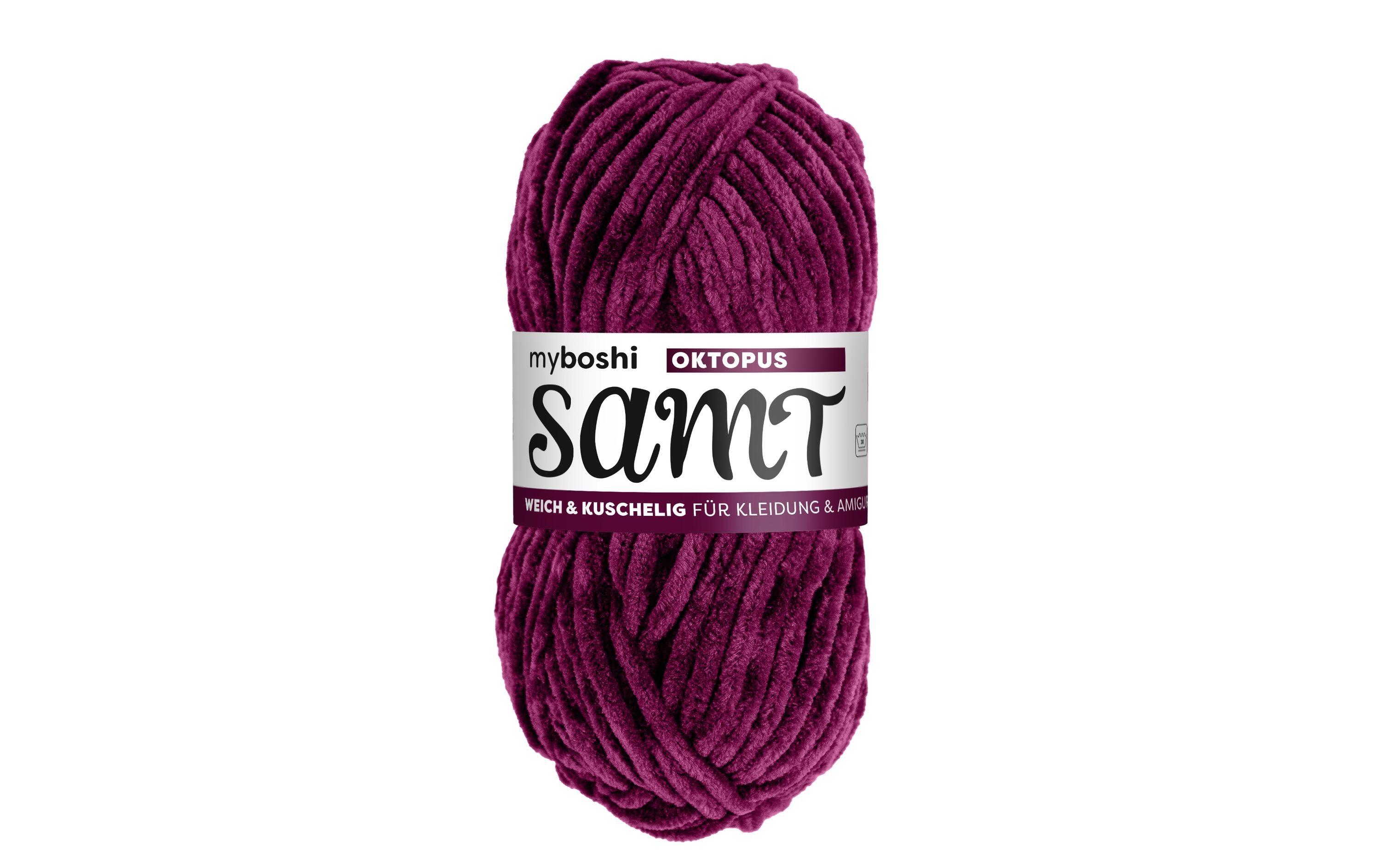 myboshi Wolle Chenille Samt Oktopus, 100 g, 100 m, 100 % PES