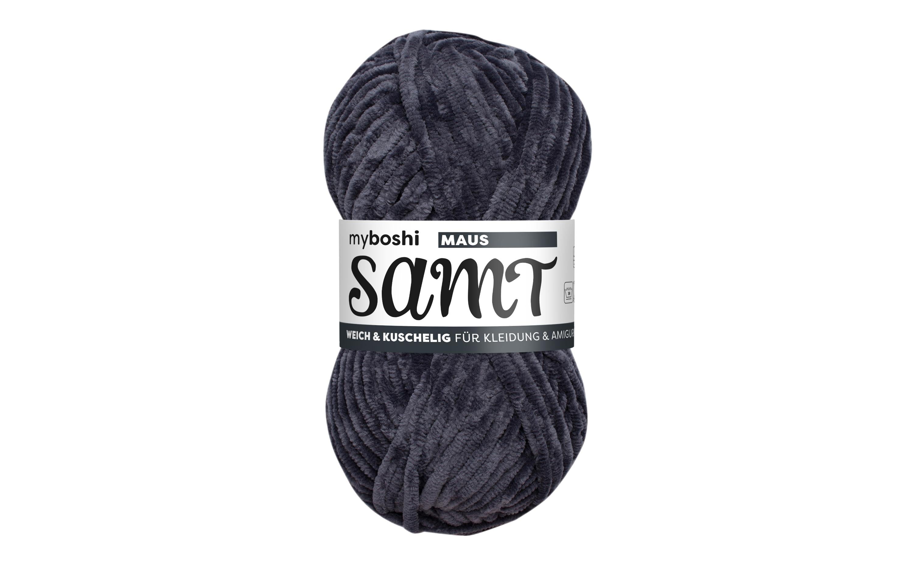 myboshi Wolle Chenille Samt Maus, 100 g, 100 m, 100 % PES