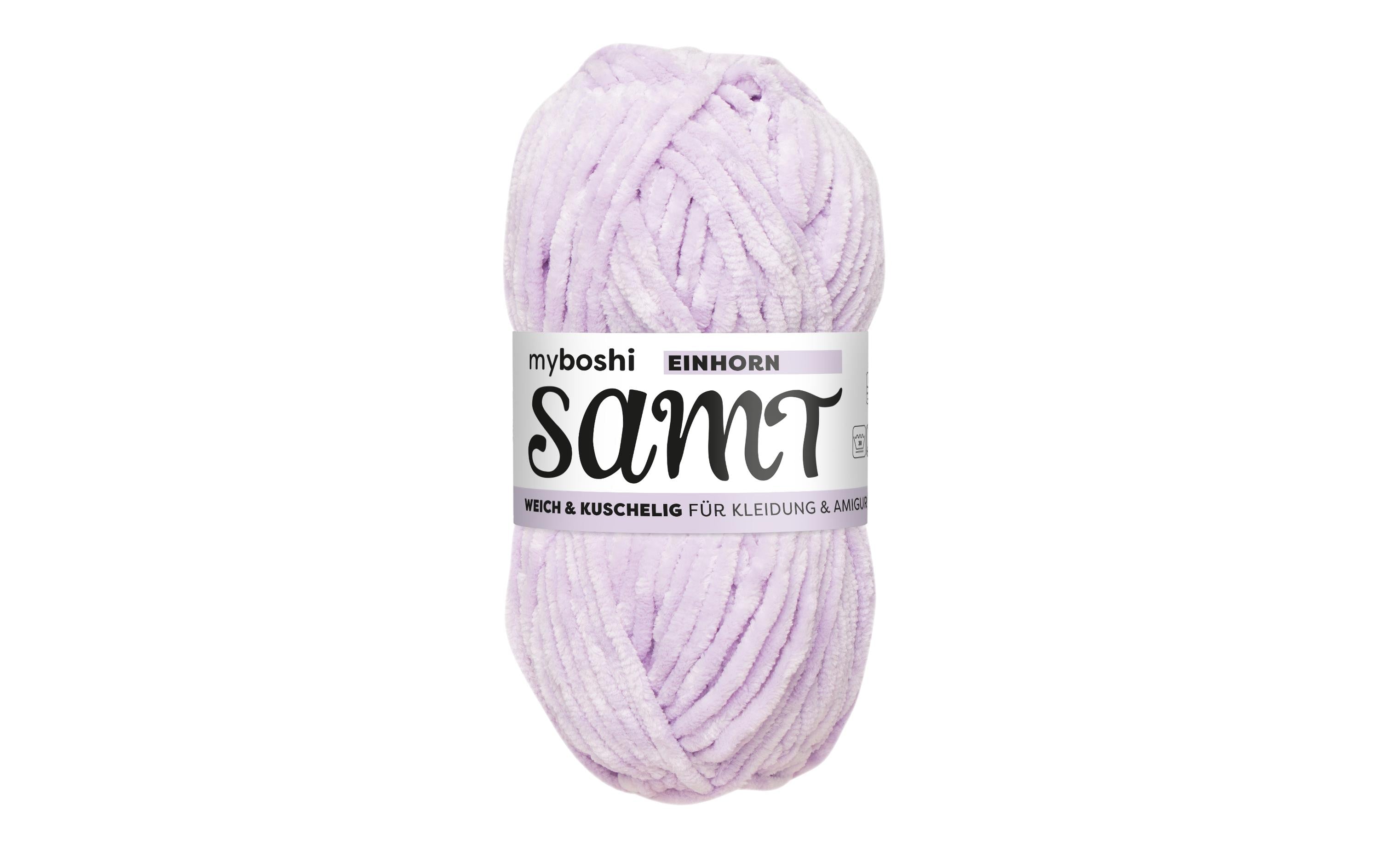 myboshi Wolle Chenille Samt Einhorn, 100 g, 100 m, 100 % PES