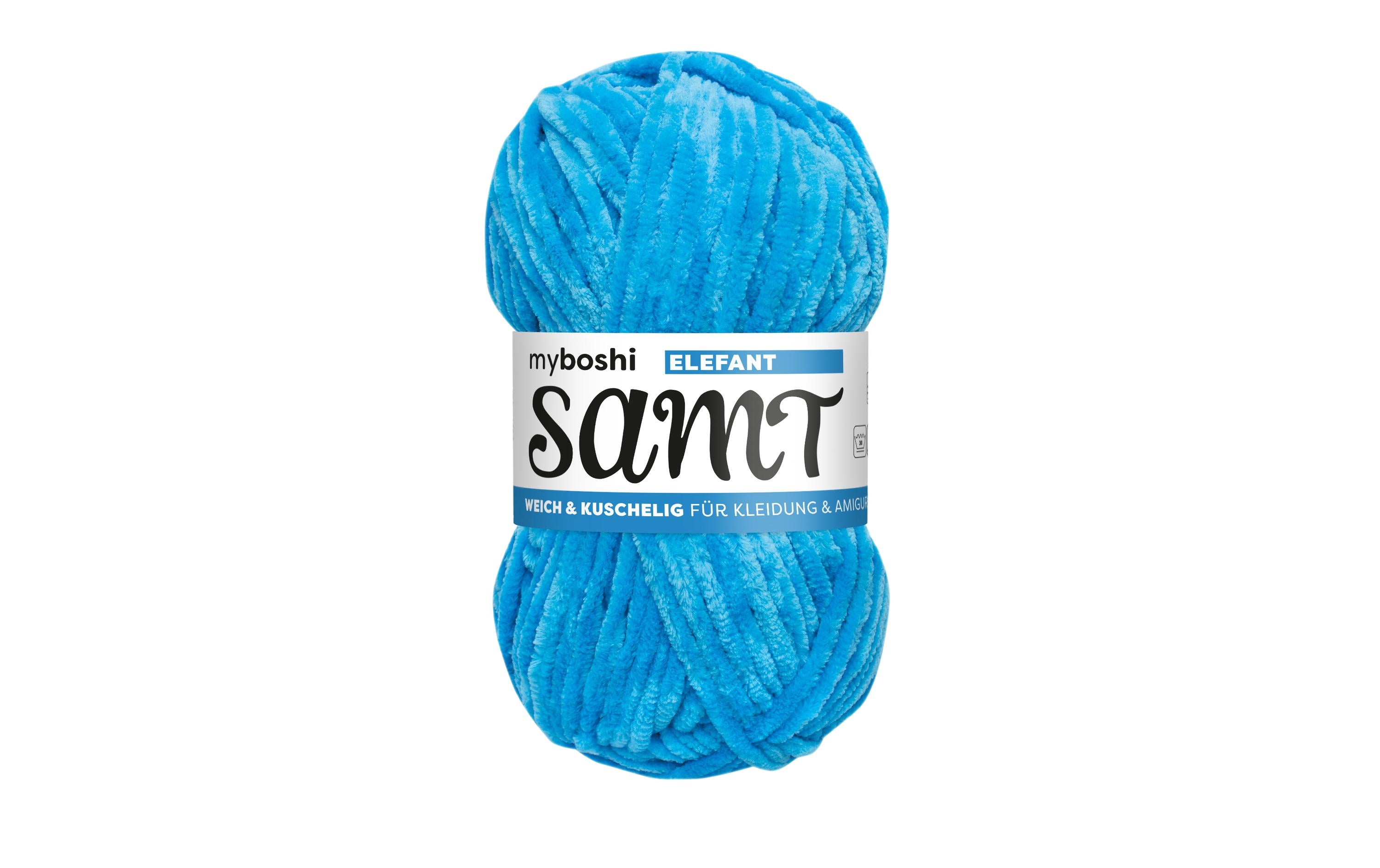 myboshi Wolle Chenille Samt Elefant, 100 g, 100 m, 100 % PES