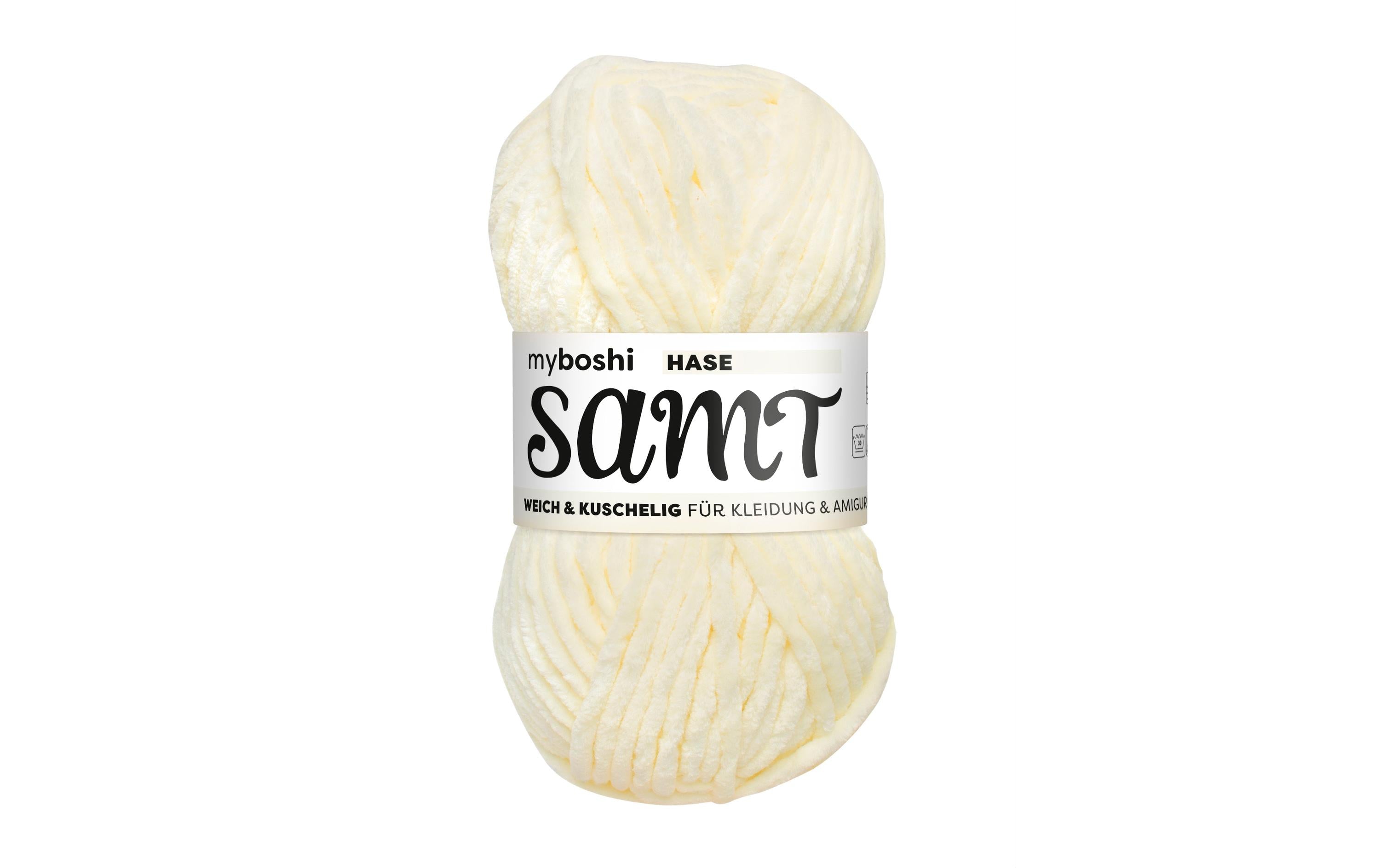 myboshi Wolle Chenille Samt Hase, 100 g, 100 m, 100 % PES