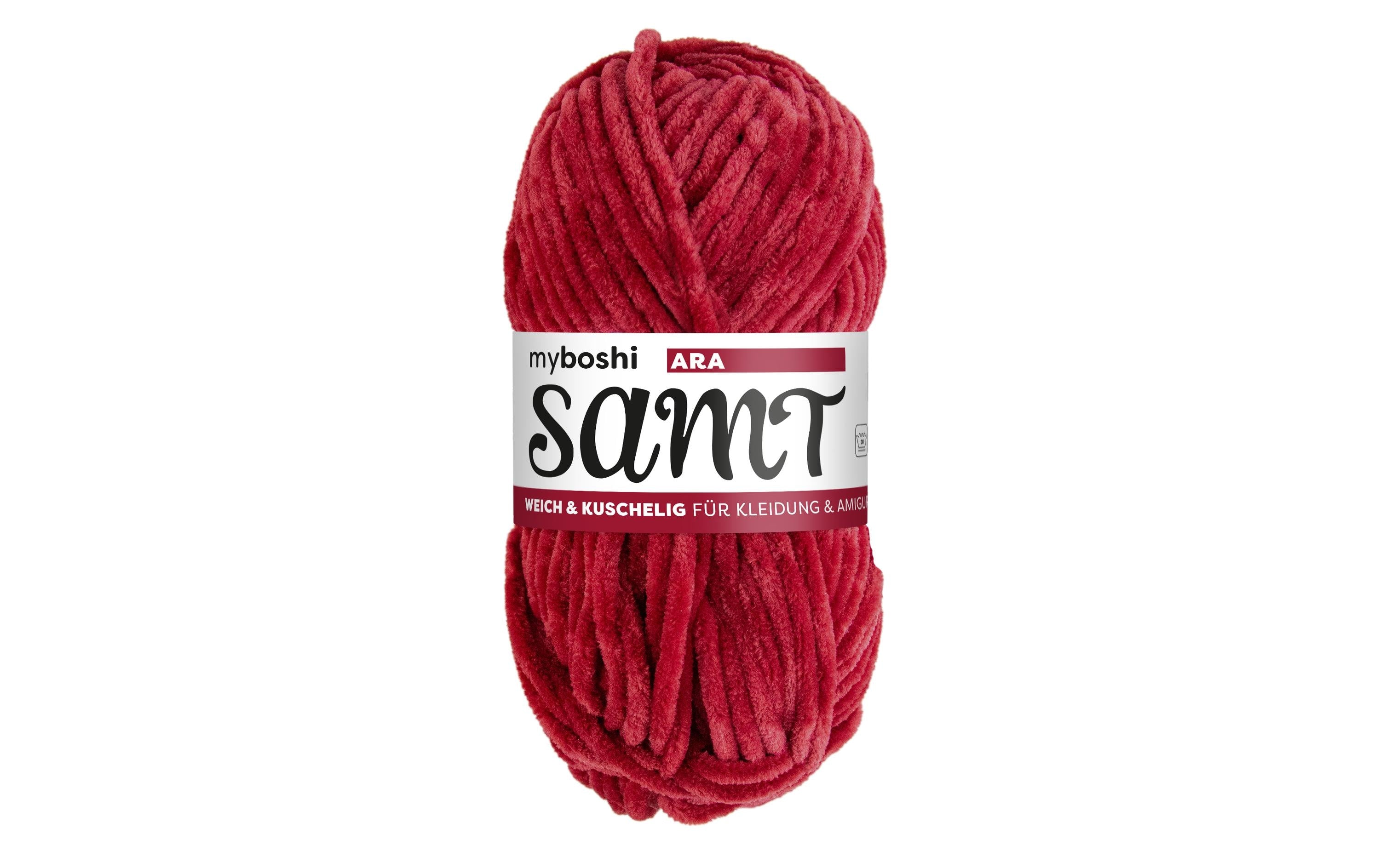 myboshi Wolle Chenille Samt Ara, 100 g, 100 m, 100 % PES