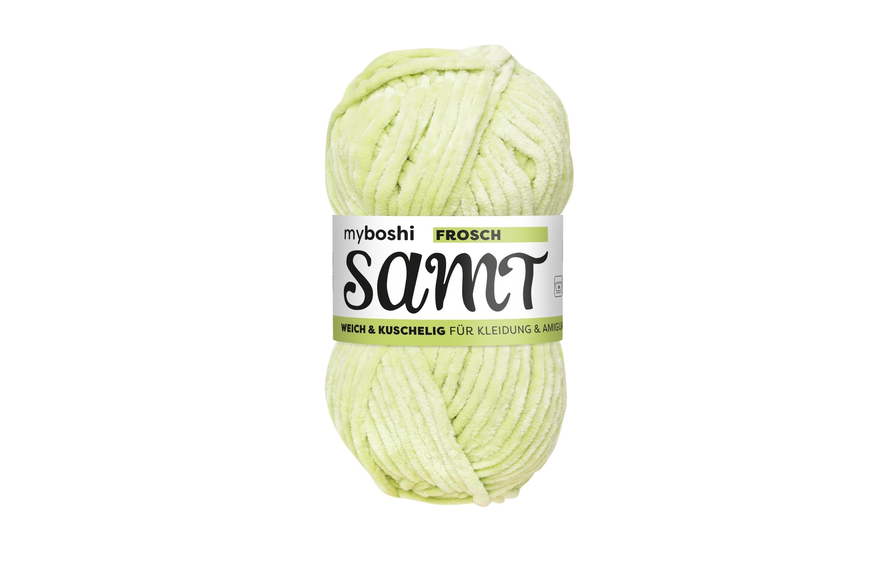 myboshi Wolle Chenille Samt Frosch, 100 g, 100 m, 100 % PES