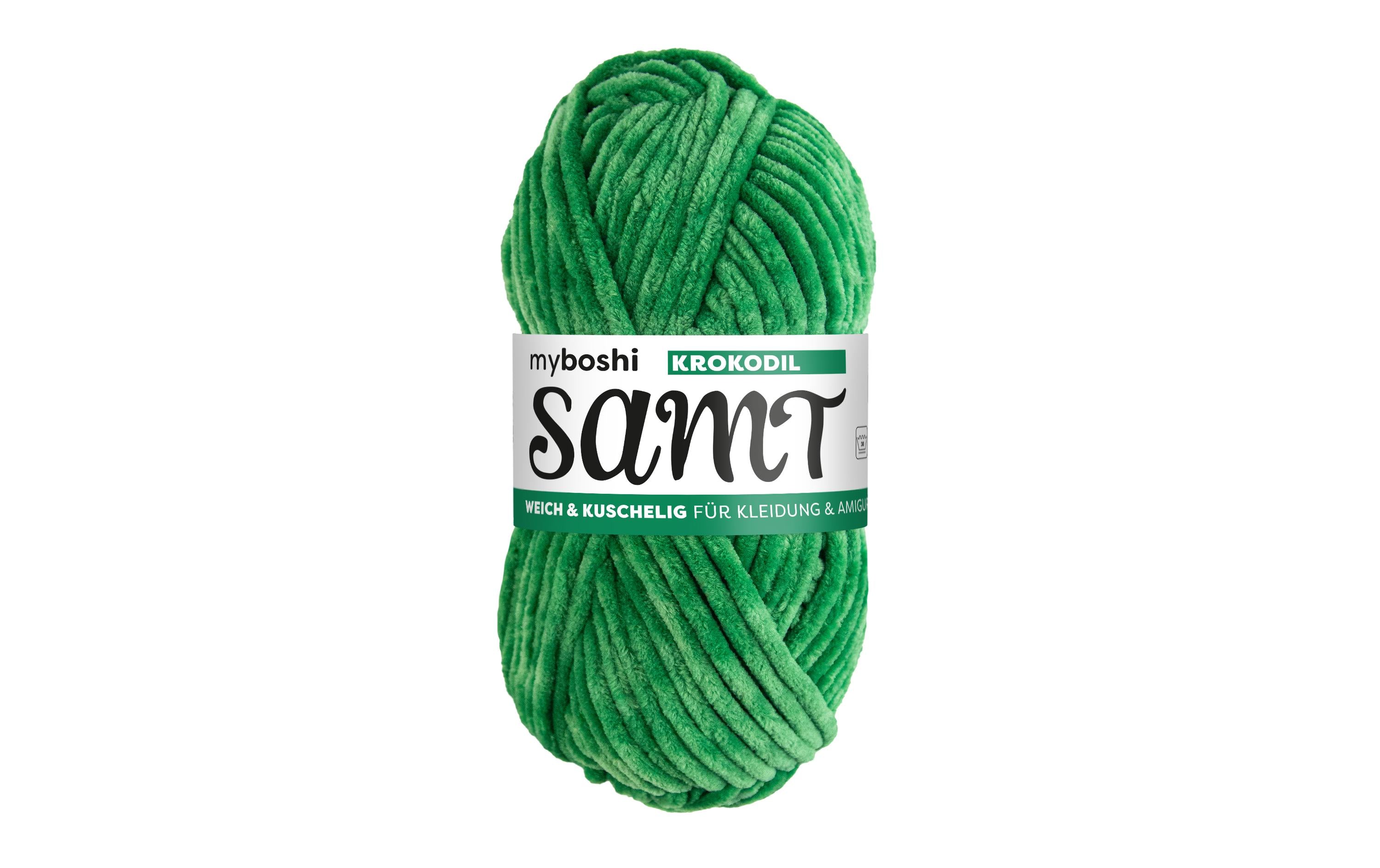 myboshi Wolle Chenille Samt Krokodil, 100 g, 100 m, 100 % PES