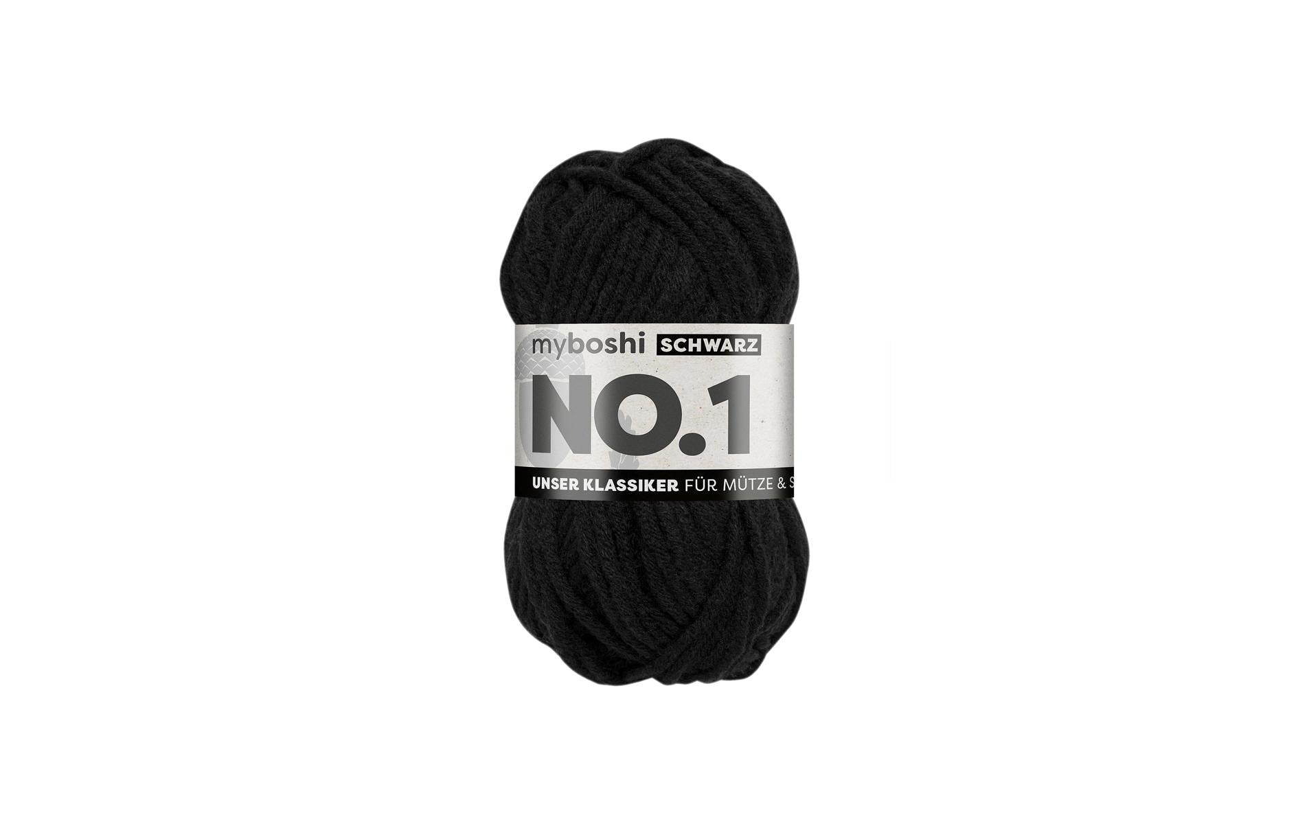 myboshi Wolle Nr.1 schwarz 50 g, 55 m, 70 % PAN, 30 % WO