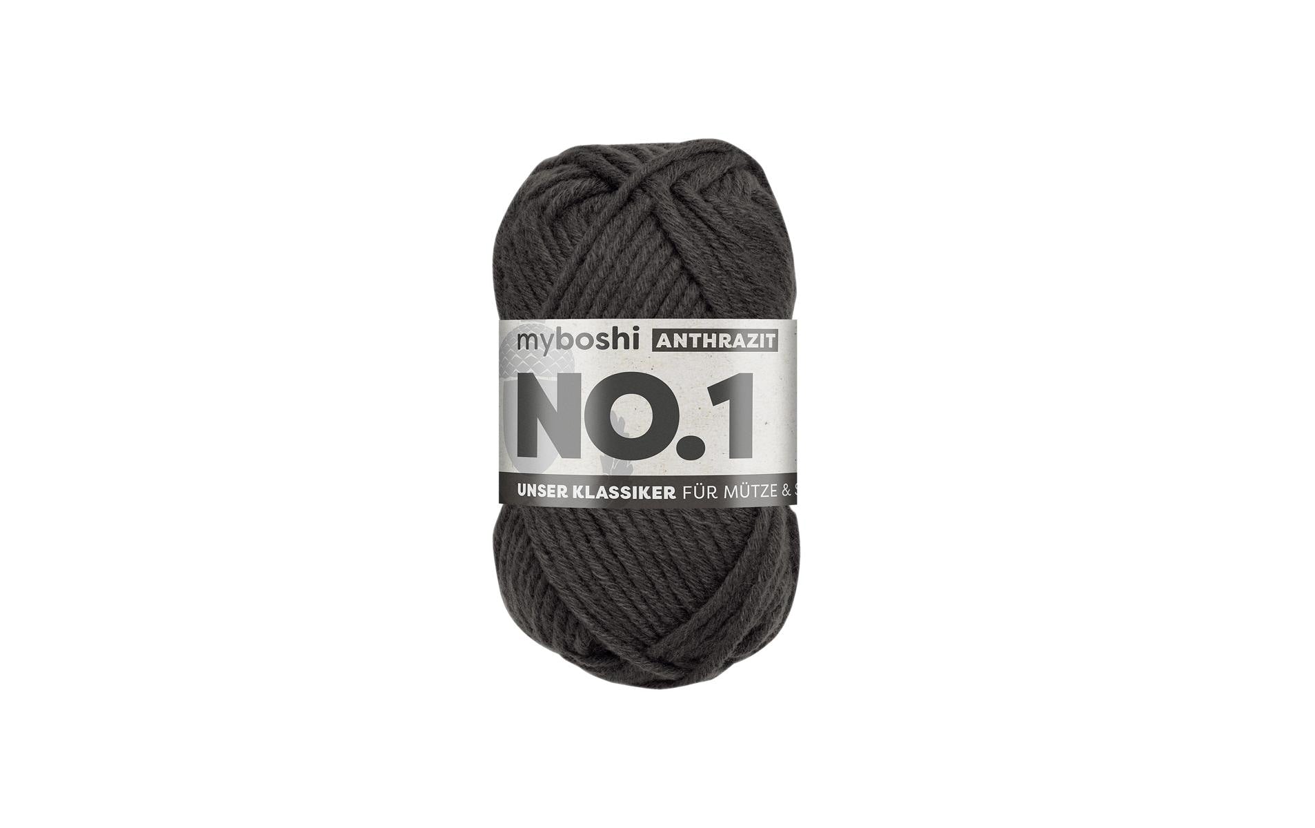 myboshi Wolle Nr.1 anthrazit 50 g, 55 m, 70 % PAN, 30 % WO