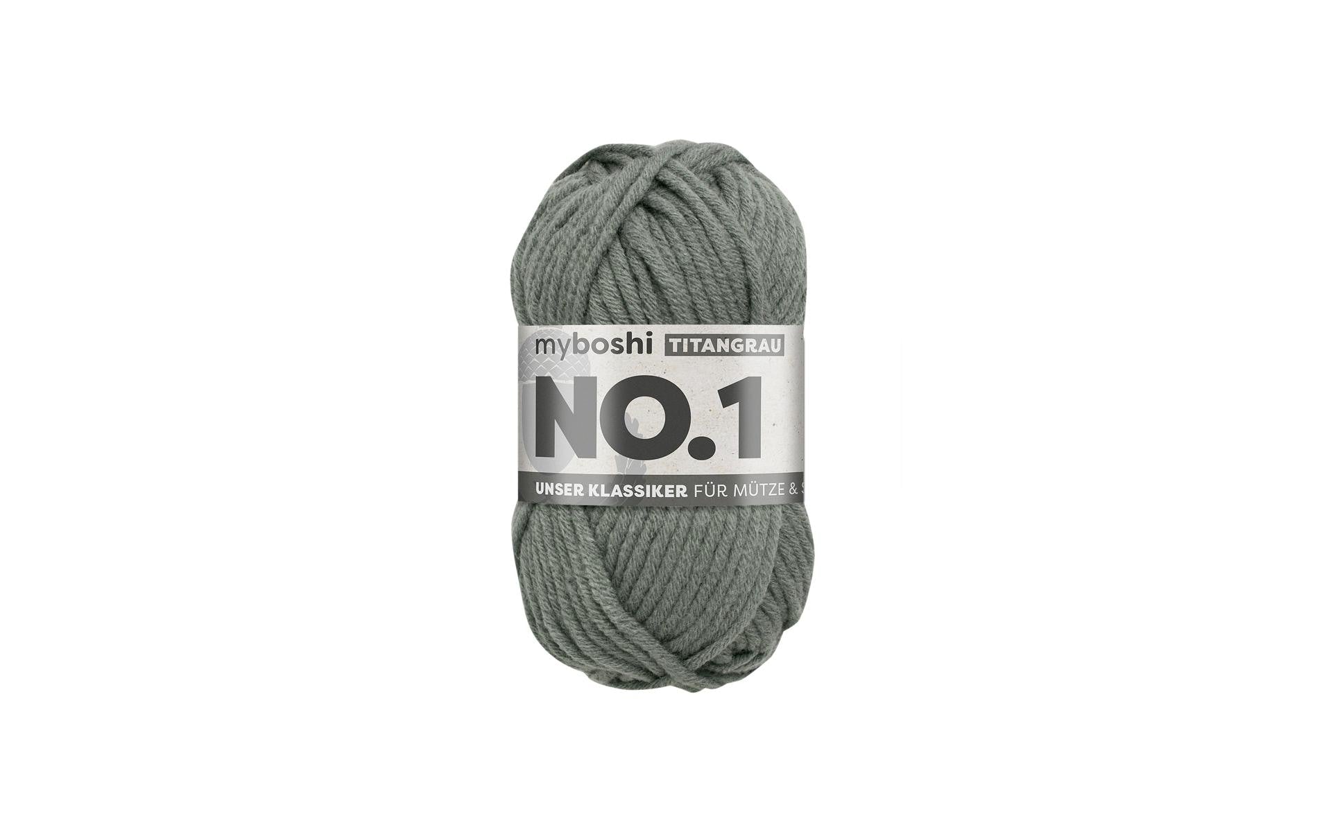 myboshi Wolle Nr.1 titangrau 50 g, 55 m, 70 % PAN, 30 % WO