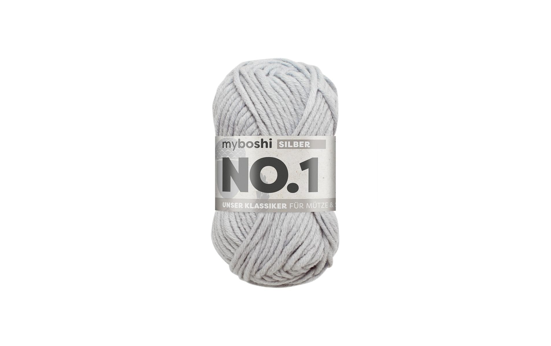 myboshi Wolle Nr.1 silber 50 g, 55 m, 70 % PAN, 30 % WO