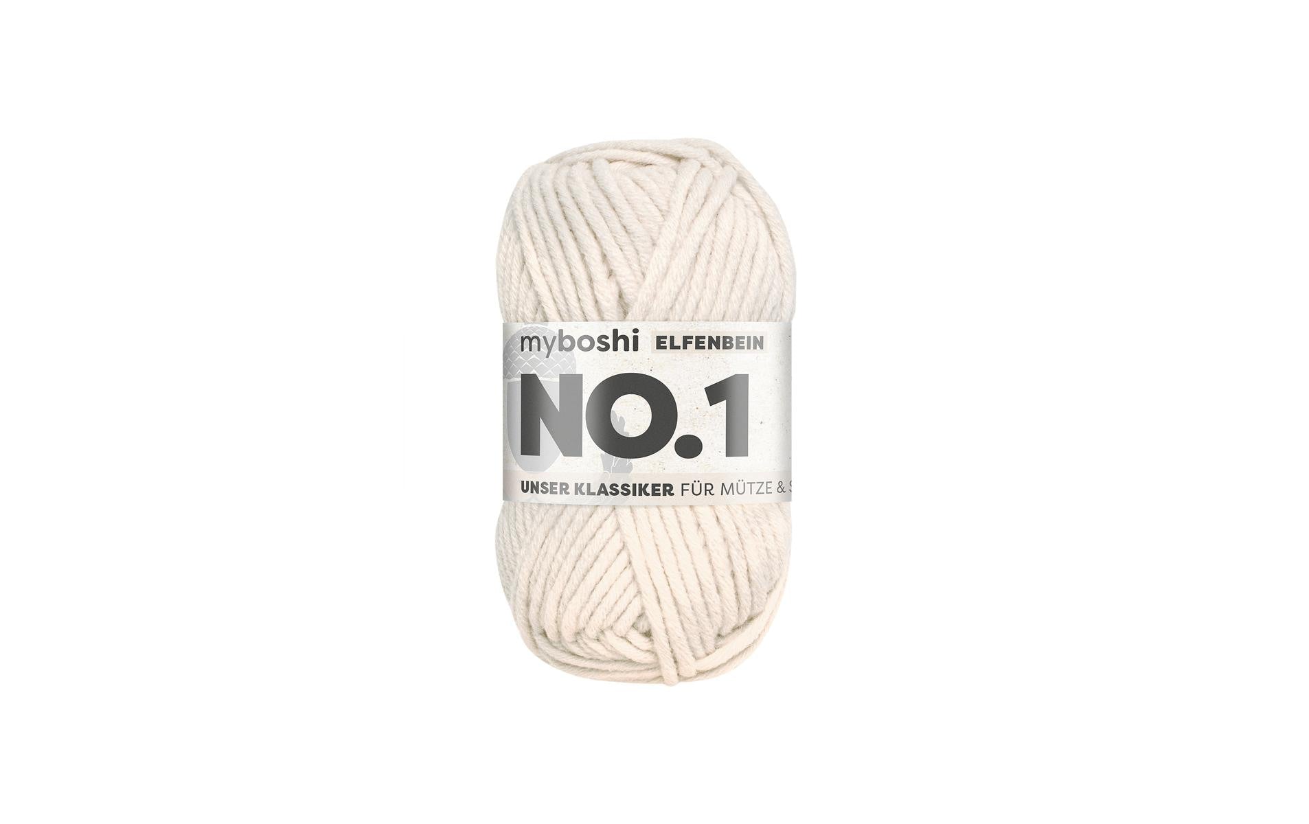 myboshi Wolle Nr.1 elfenbein 50 g, 55 m, 70 % PAN, 30 % WO