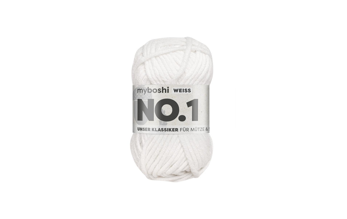 myboshi Wolle Nr.1 weiss 50 g, 55 m, 70 % PAN, 30 % WO