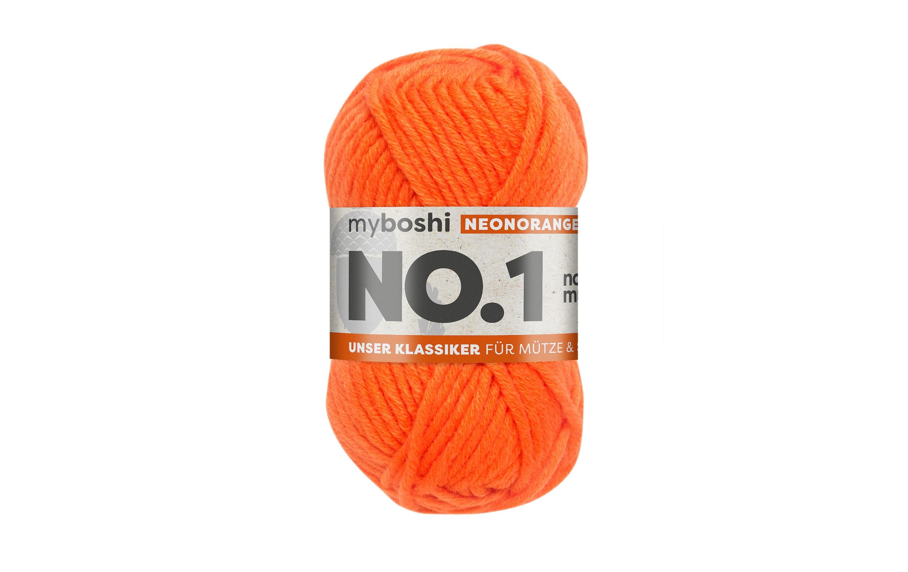 myboshi Wolle Nr.1 neonorange 50 g, 55 m, 70 % PAN, 30 % WO