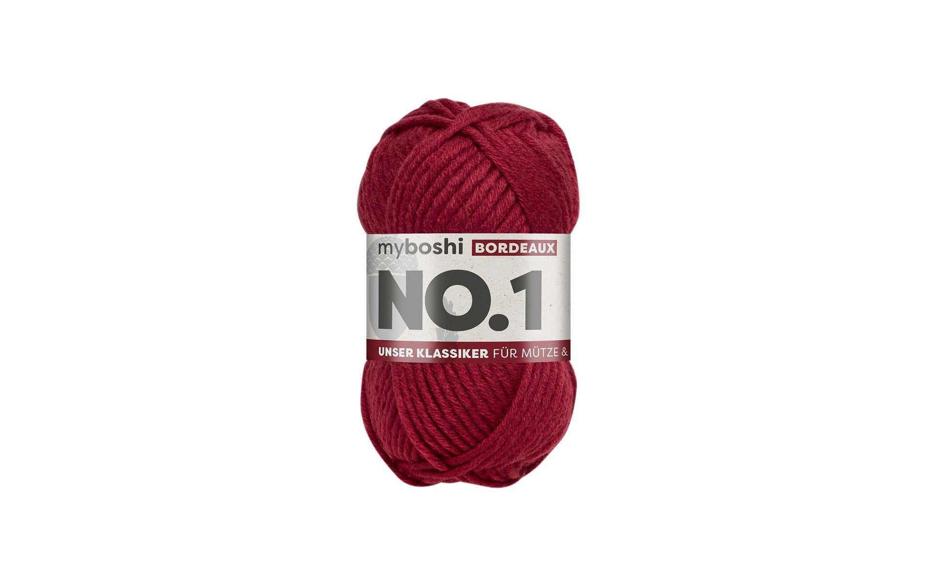myboshi Wolle Nr.1 bordeaux 50 g, 55 m, 70 % PAN, 30 % WO