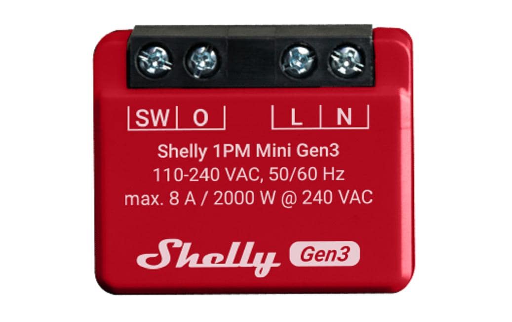 Shelly 1 PM mini Gen3 WiFi-Switch WLAN Schalt-Messaktor, 8 A, Bluetooth