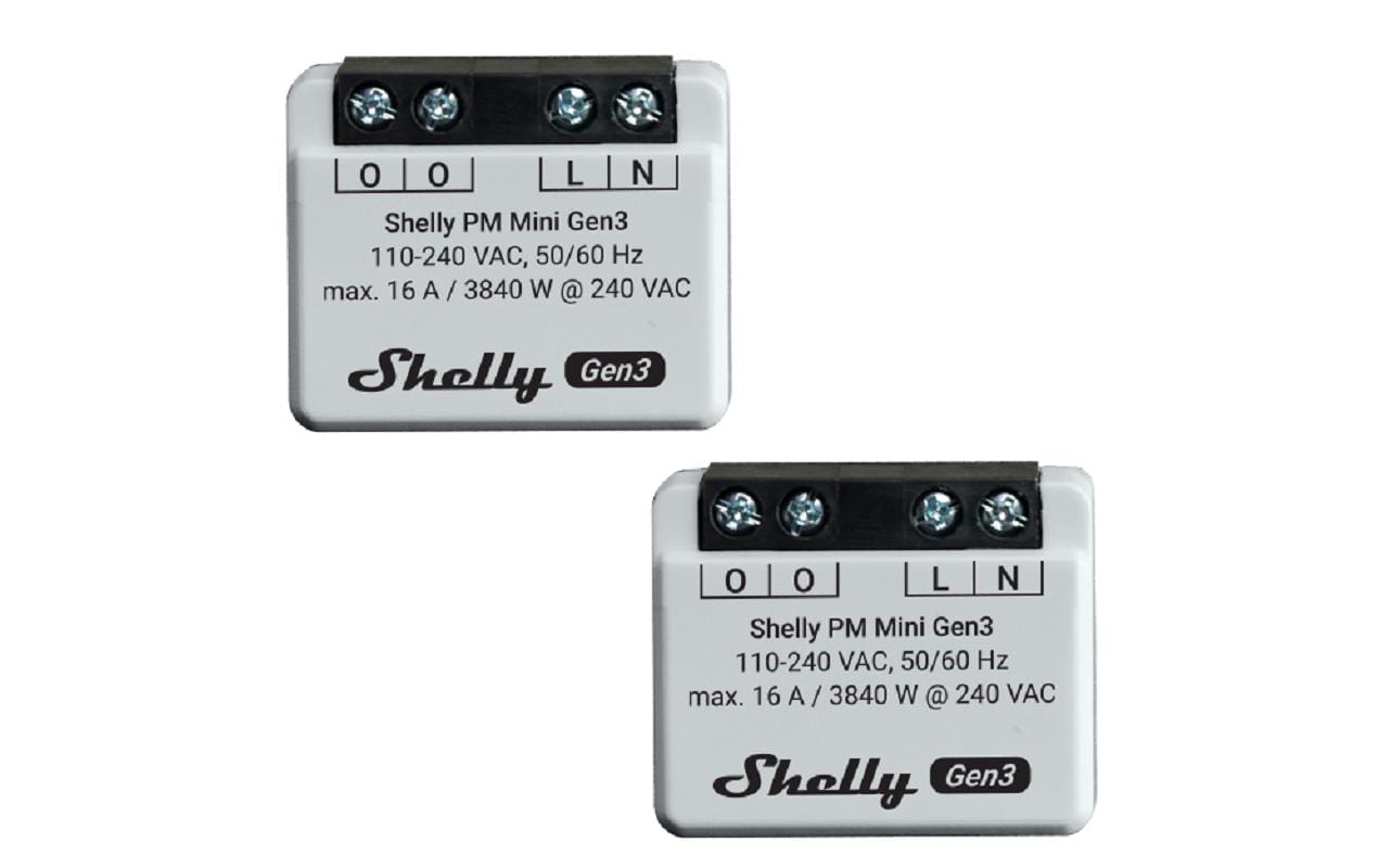 Shelly PM Gen3 Energiemessgerät, 2 Stück WiFi-Energy Meter,  Bluetooth