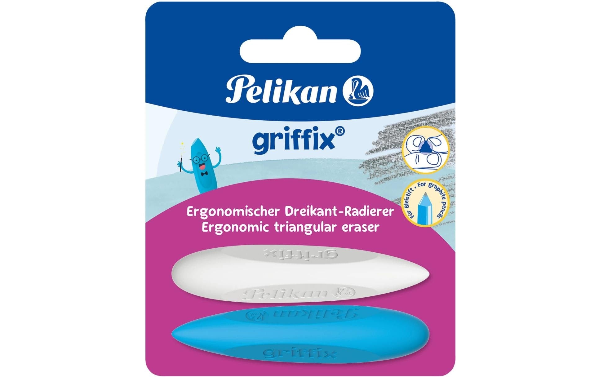 Pelikan Radierer griffix 2 Stück, farbig, Blister