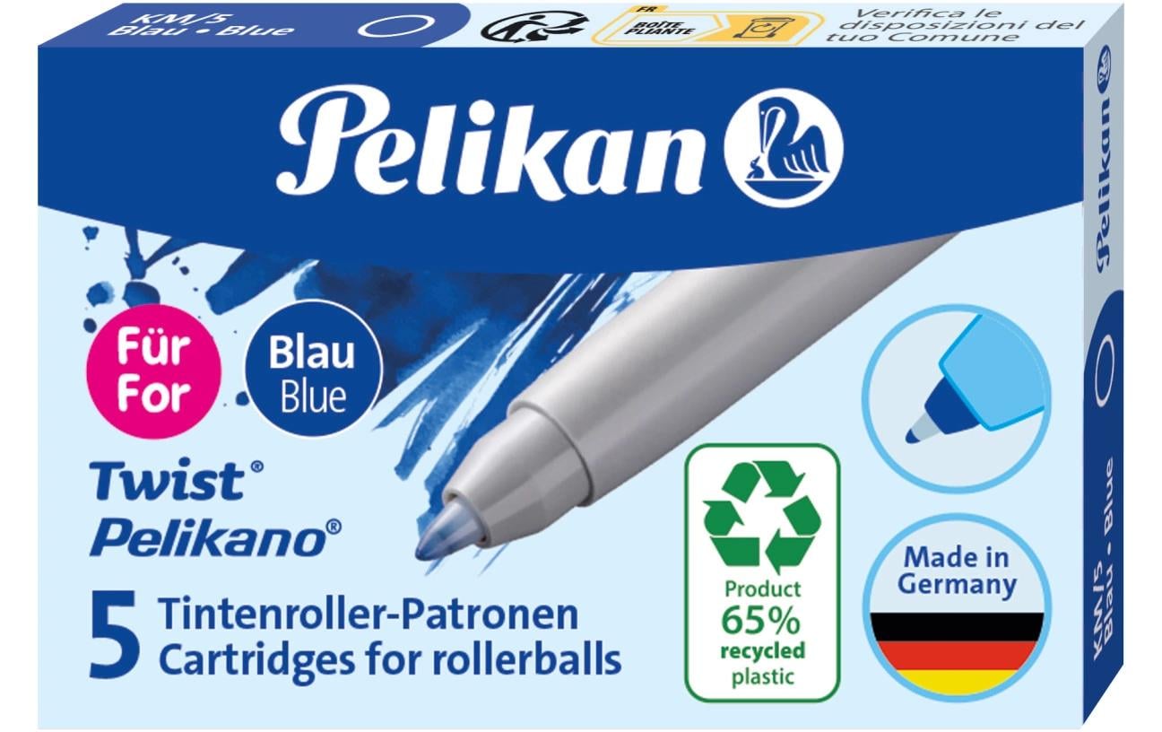 Pelikan Tintenrollerpatrone Twist eco blau 5 Stück