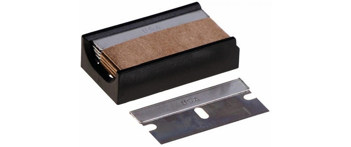 Edi Baur Ersatzklingen im Dispenser 4 cm 5 Stück, für Sicherheitsschaber gummiert