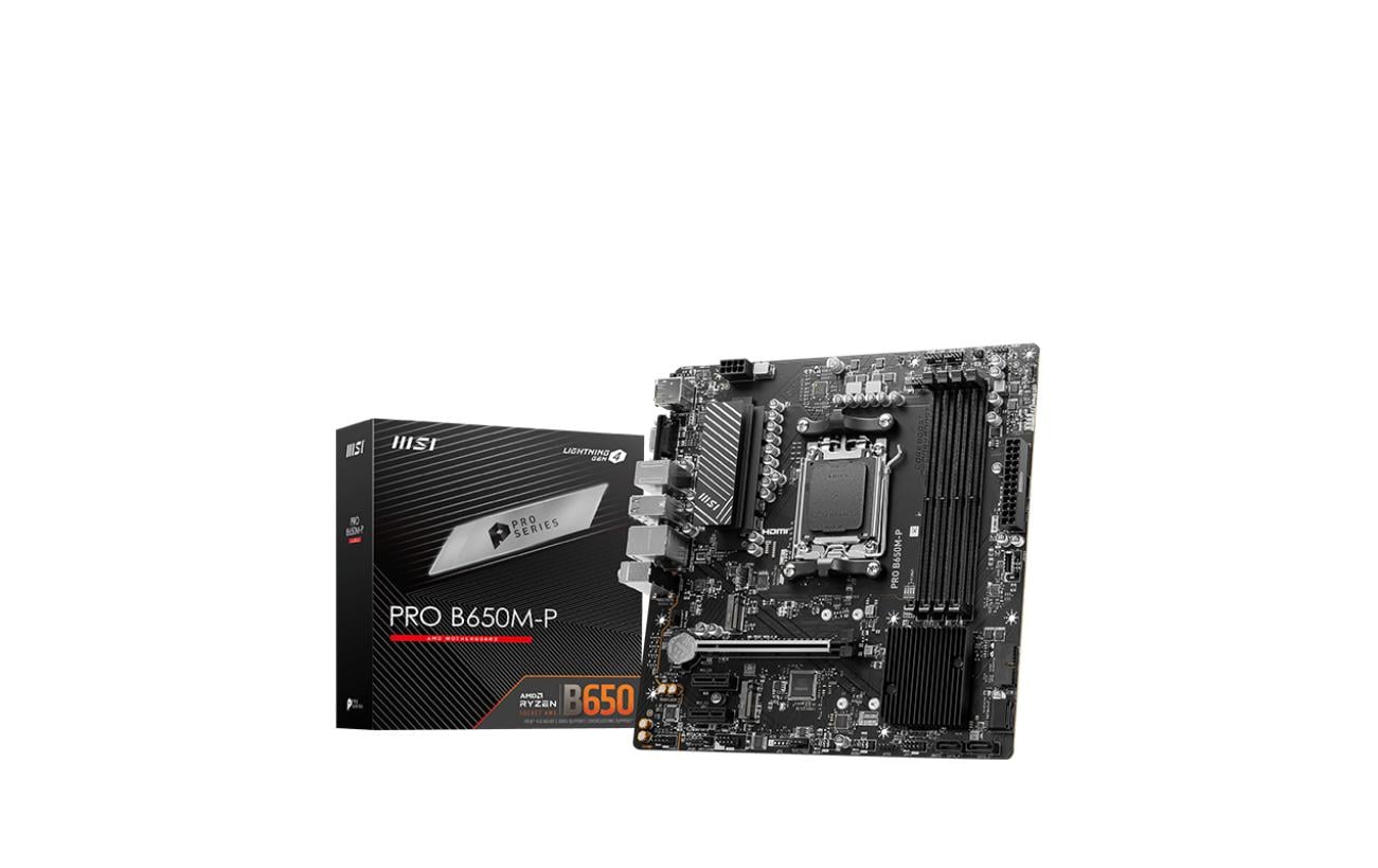 MSI PRO B650M-P, AM5, mATX AMD B650, 4x DDR5, PCI-E 4.0, HDMI, DP