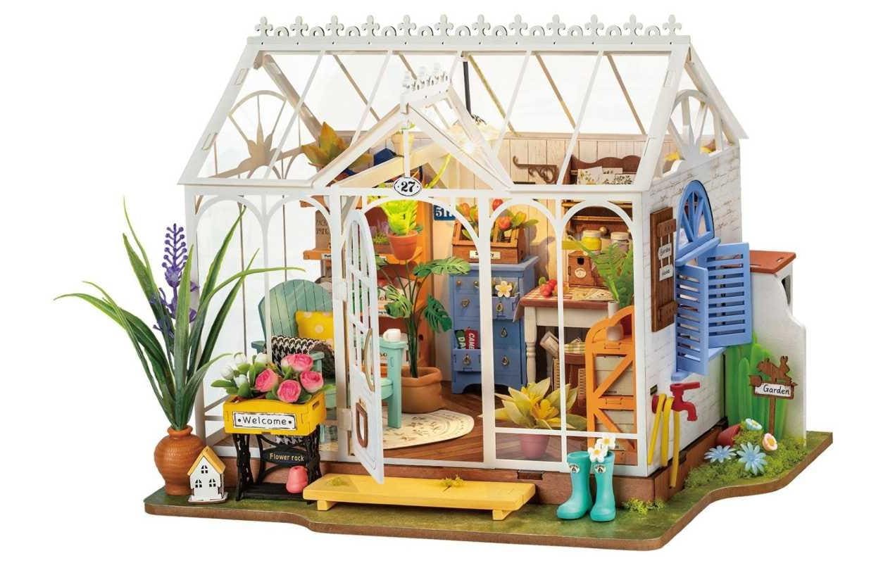 RoboTime Dreamy Garden House Holzbausatz, inklusive LEDs