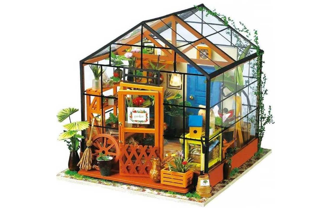 RoboTime Cathys Flower House Holzbausatz, inklusive LEDs