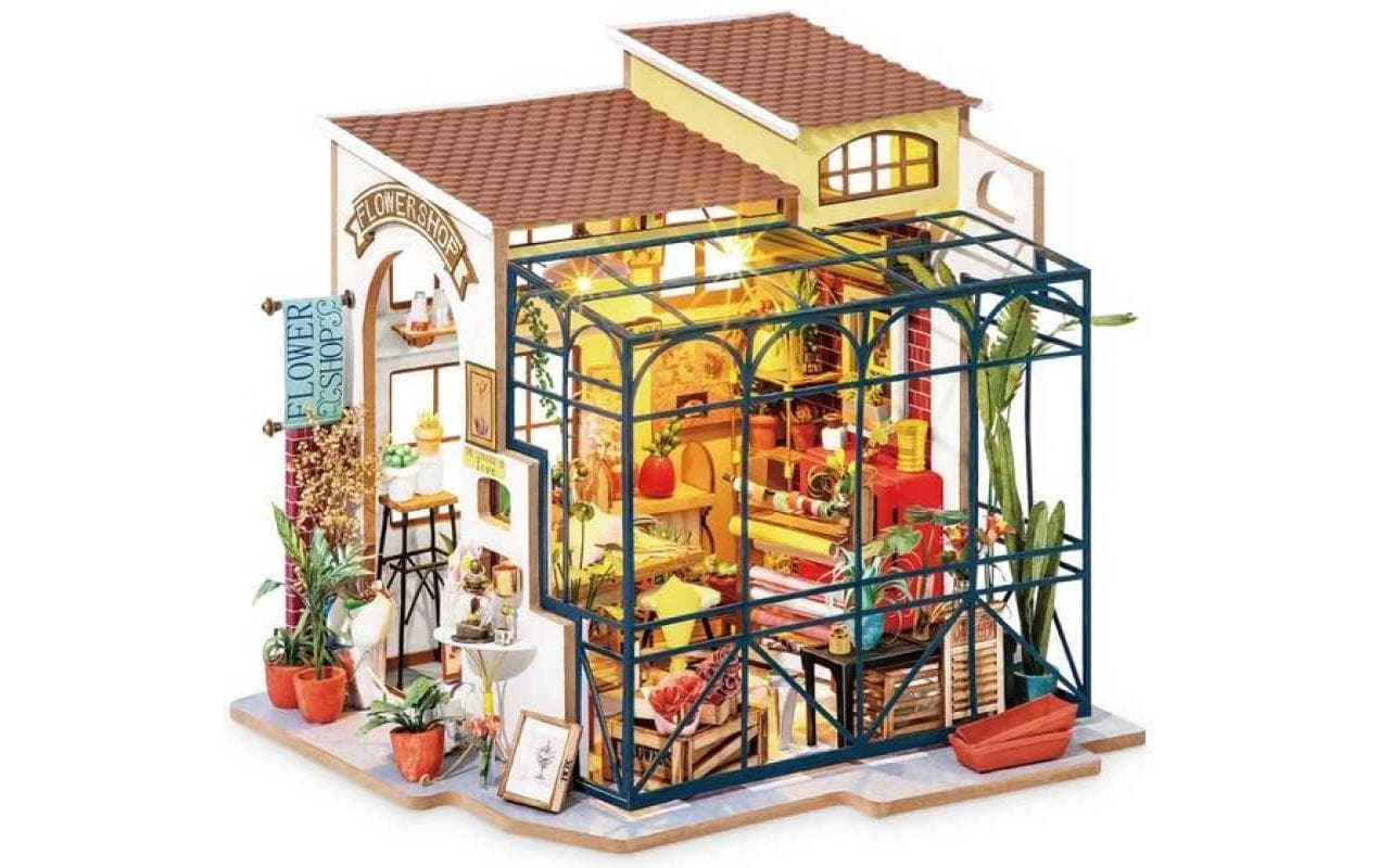 RoboTime Emilys Flower Shop Holzbausatz, inklusive LEDs