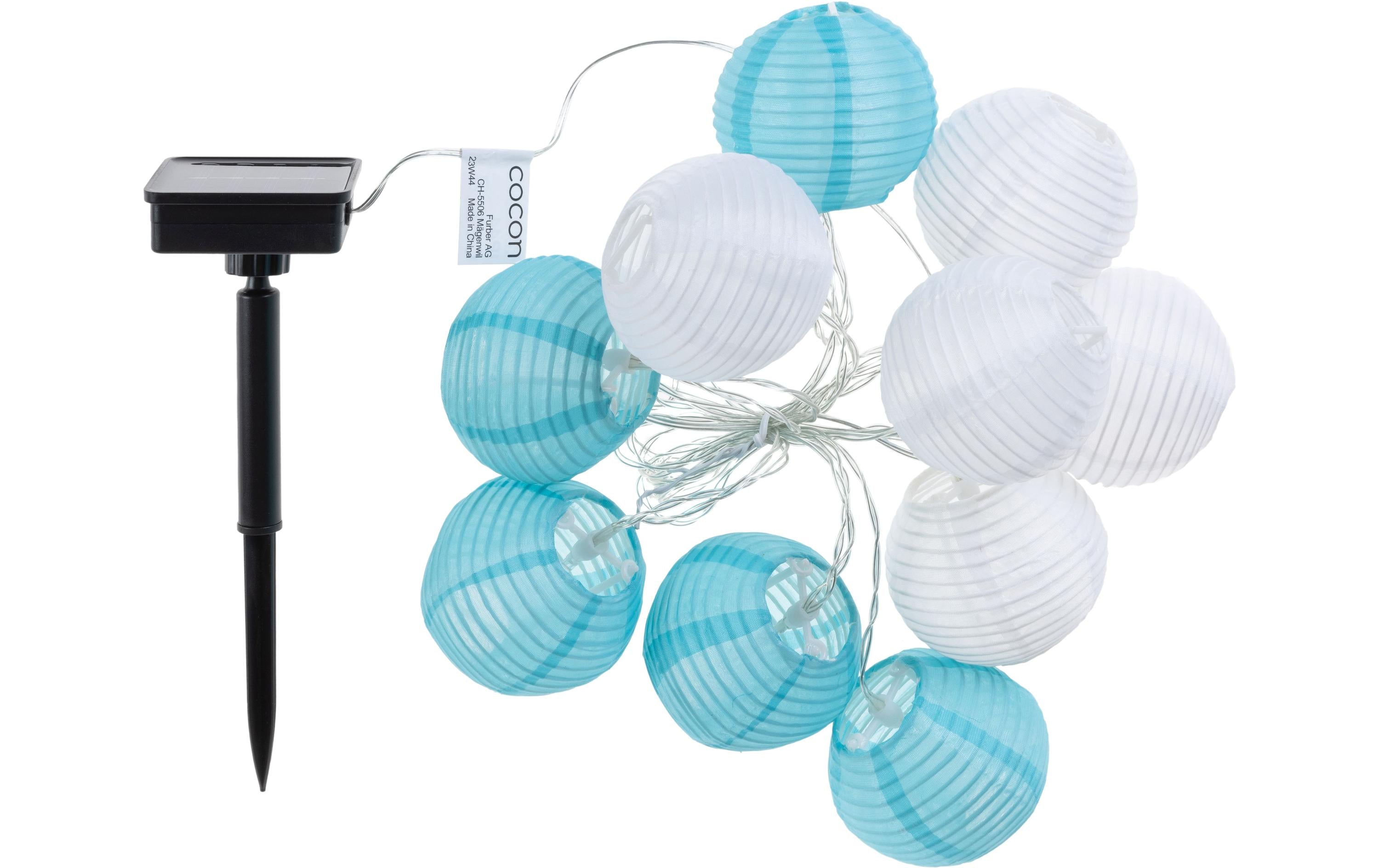 COCON Lichterkette Solar blau/weiss 10 Stk, warm weiss