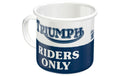 Nostalgic Art Emaille Becher Triumph Riders Only, 1 Stk, 8x8 cm, 360 ml