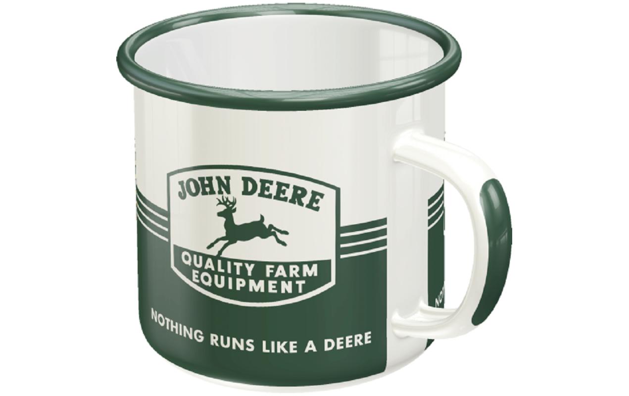 Nostalgic Art Emaille Becher John Deere 1 Stk, 8x8 cm, 360 ml
