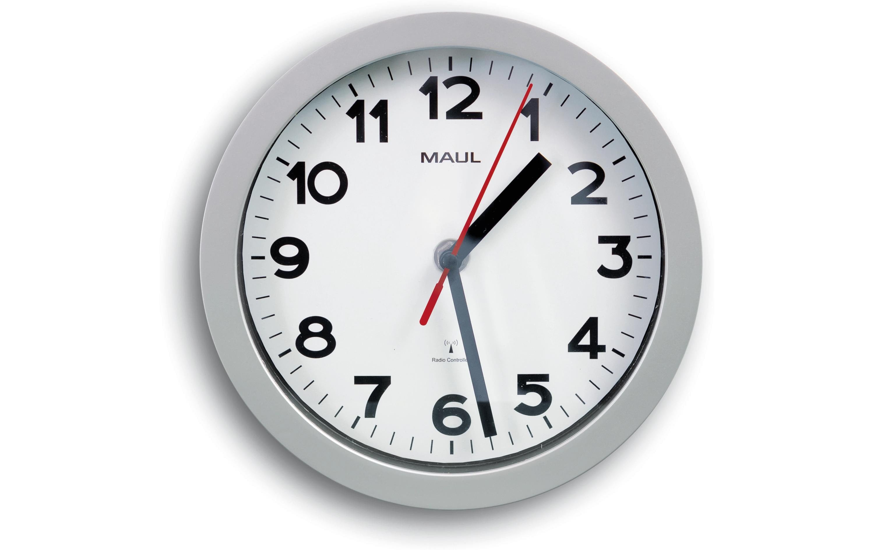 MAUL Wanduhr MAULstep 20RC Silber, inkl. 1 Batterie 1.5 V (AA)