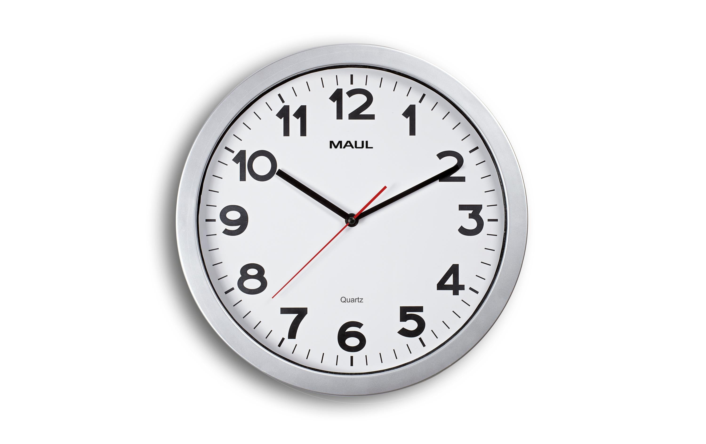 MAUL Wanduhr MAULstep 35 Silber, inkl. 1 Batterie 1.5 V (AA)